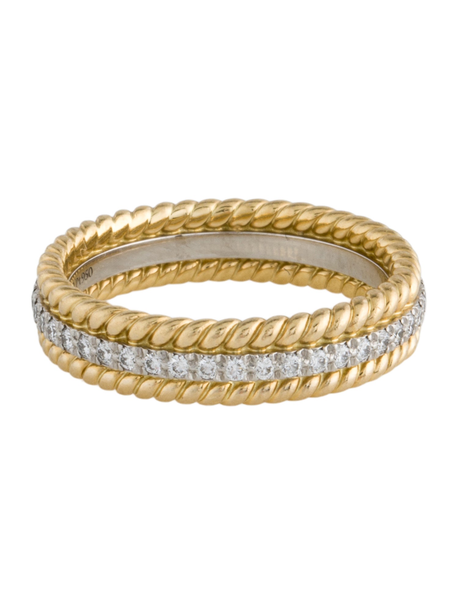 Tiffany & Co. 18K & Platinum Diamond Rope Eternity Band