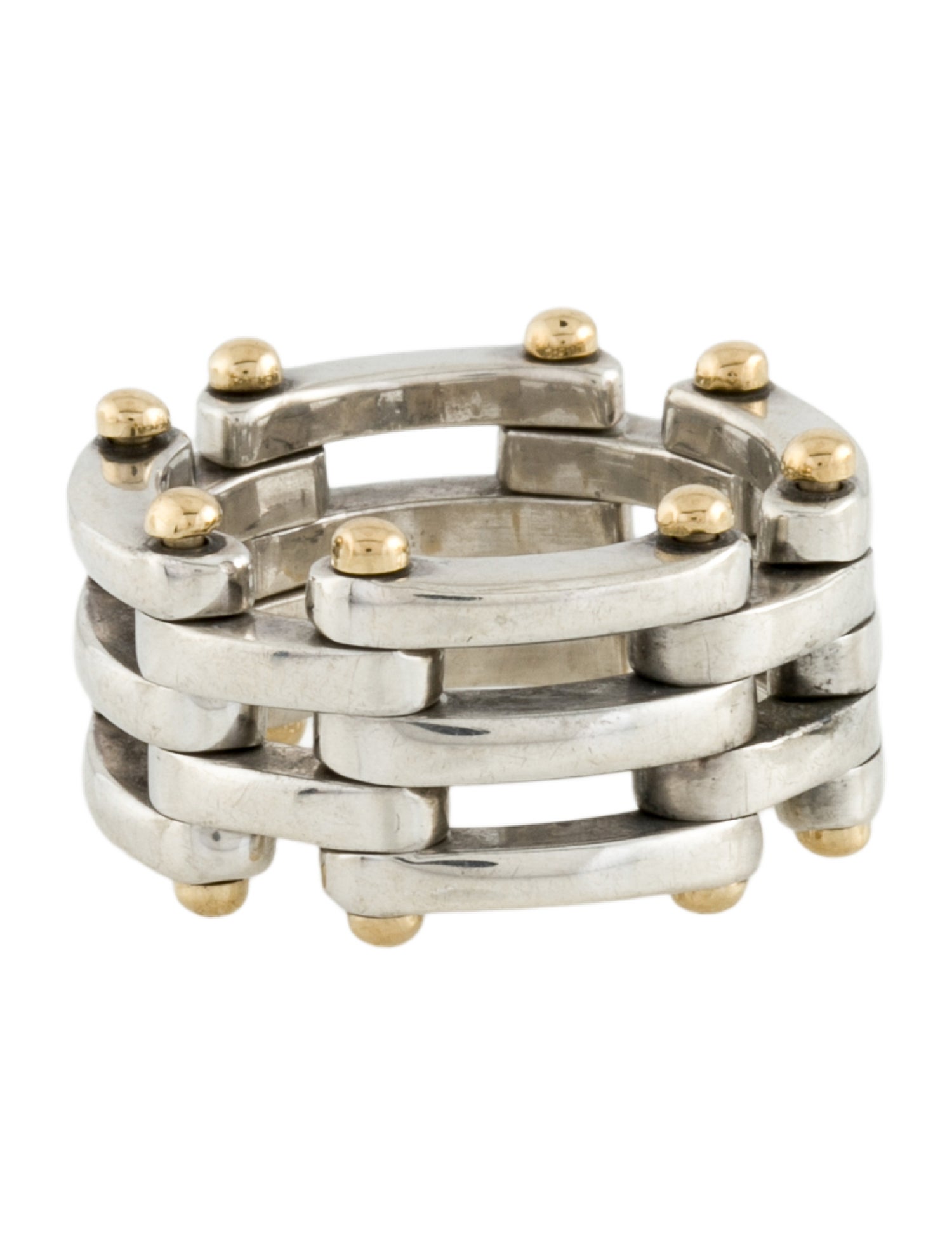 Tiffany & Co. Vintage Two-Tone Gatelink Band Ring