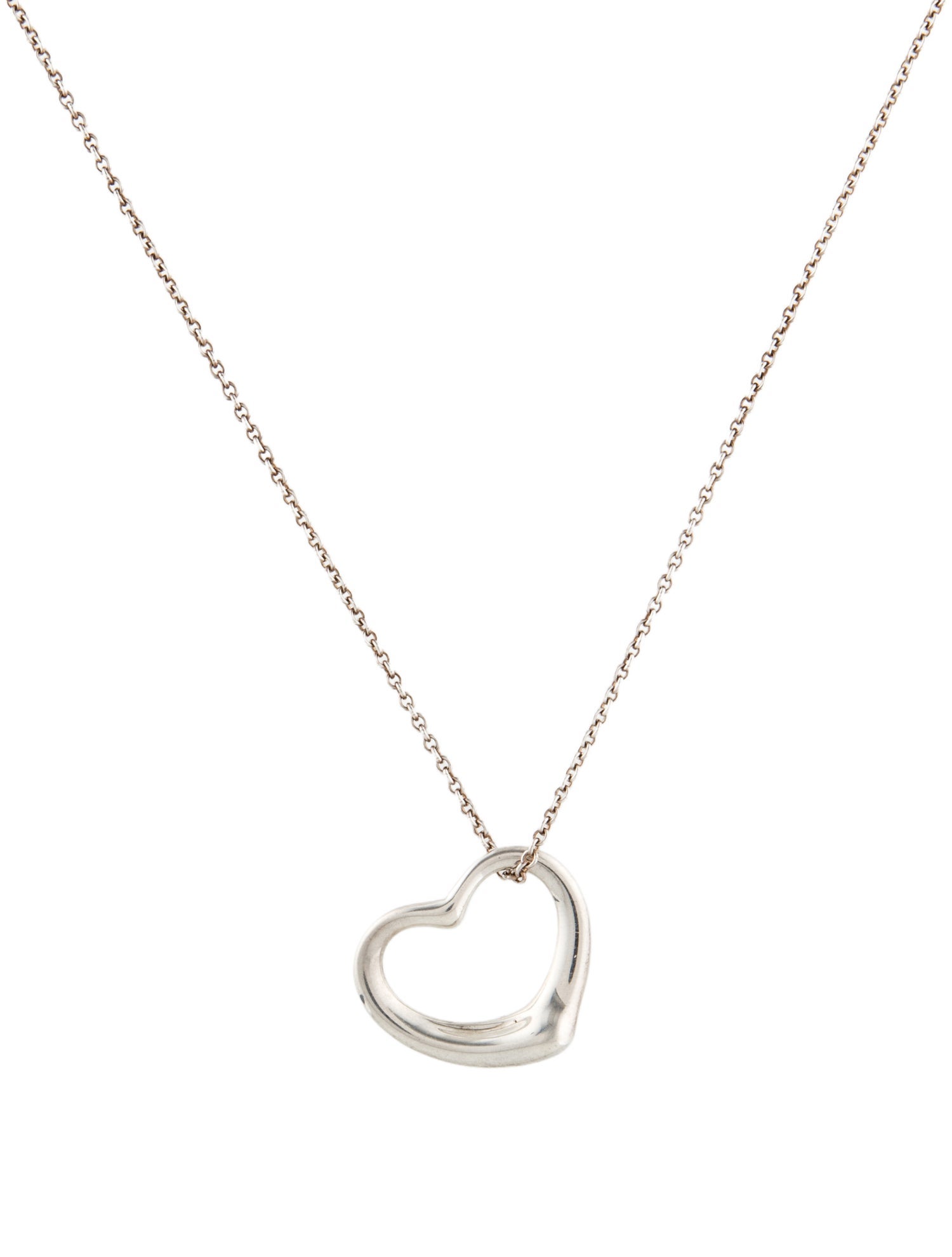 Tiffany & Co. Open Heart Pendant Necklace