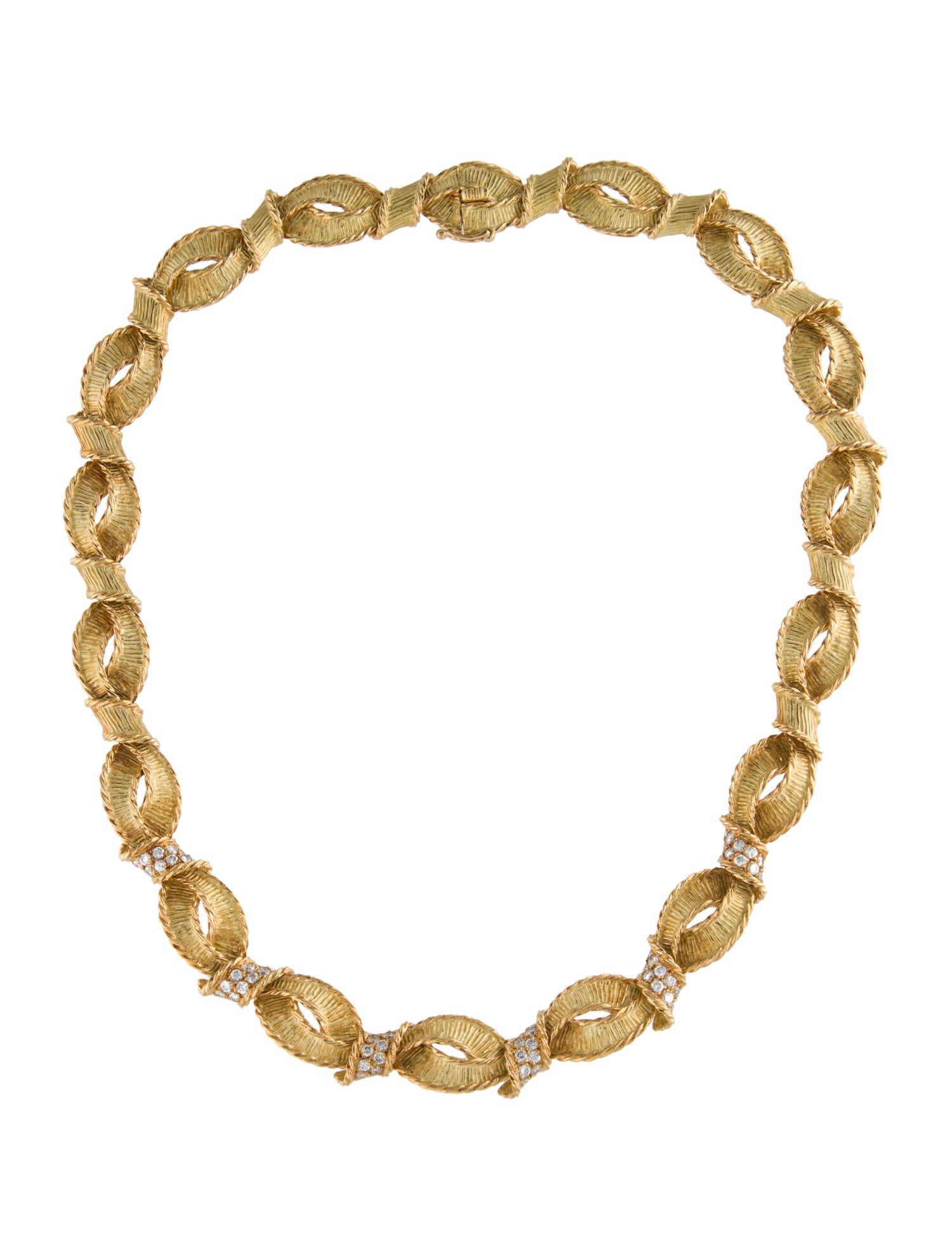 Tiffany & Co. Vintage 18K Diamond Ribbon Collar Necklace