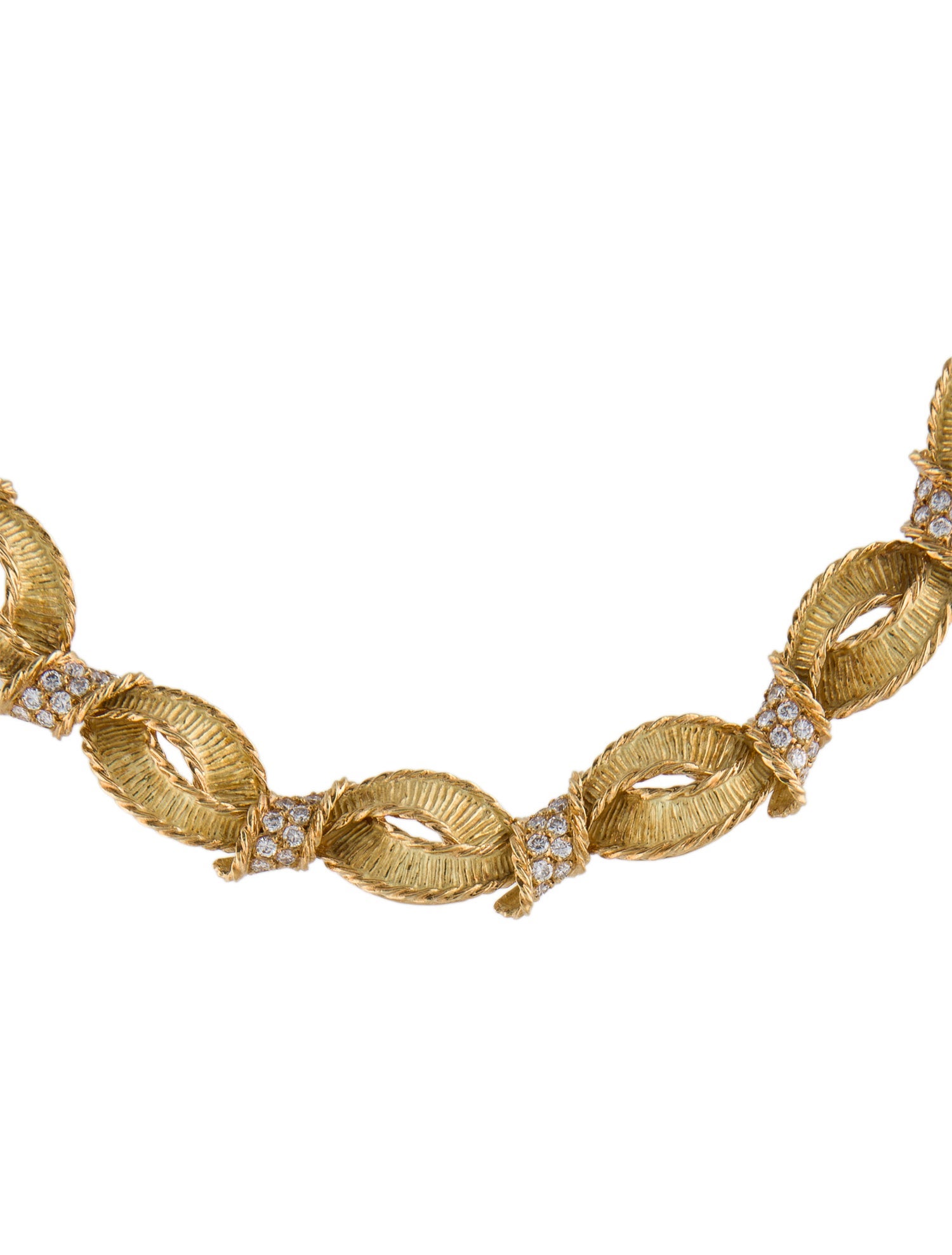 Tiffany & Co. Vintage 18K Diamond Ribbon Collar Necklace