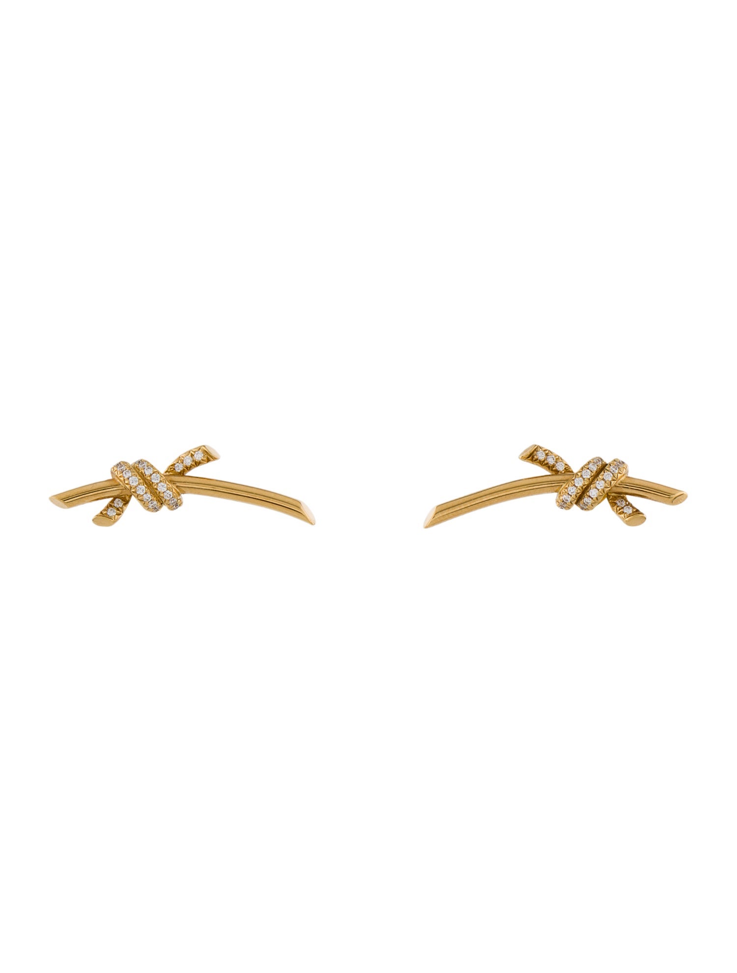 Tiffany & Co. 18K Diamond Knot Stud Earrings