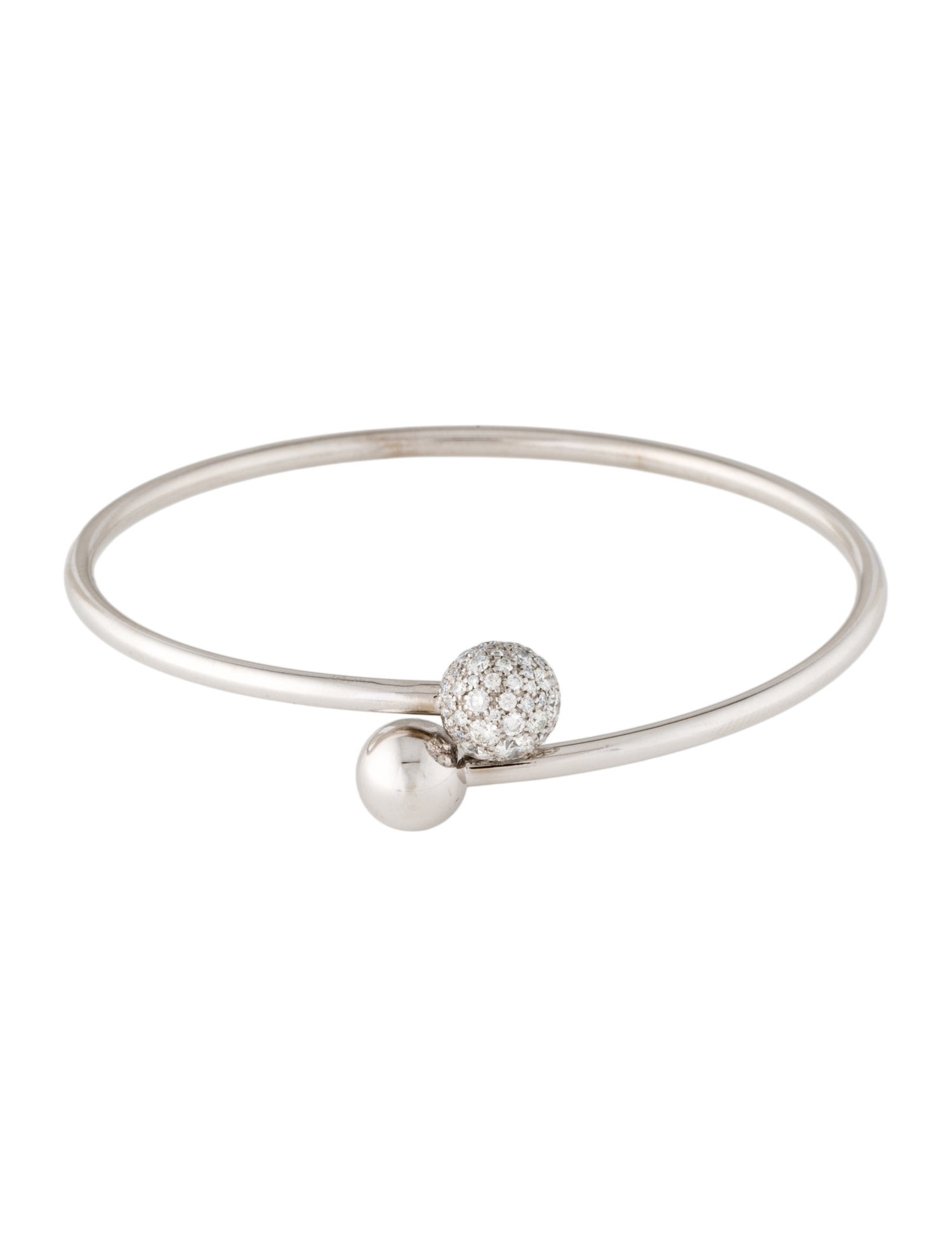 Tiffany & Co. 18K Diamond Ball Bypass Bracelet