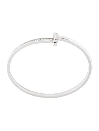 Tiffany & Co. 18K 1.00ctw Diamond T1 Narrow Hinged Bangle