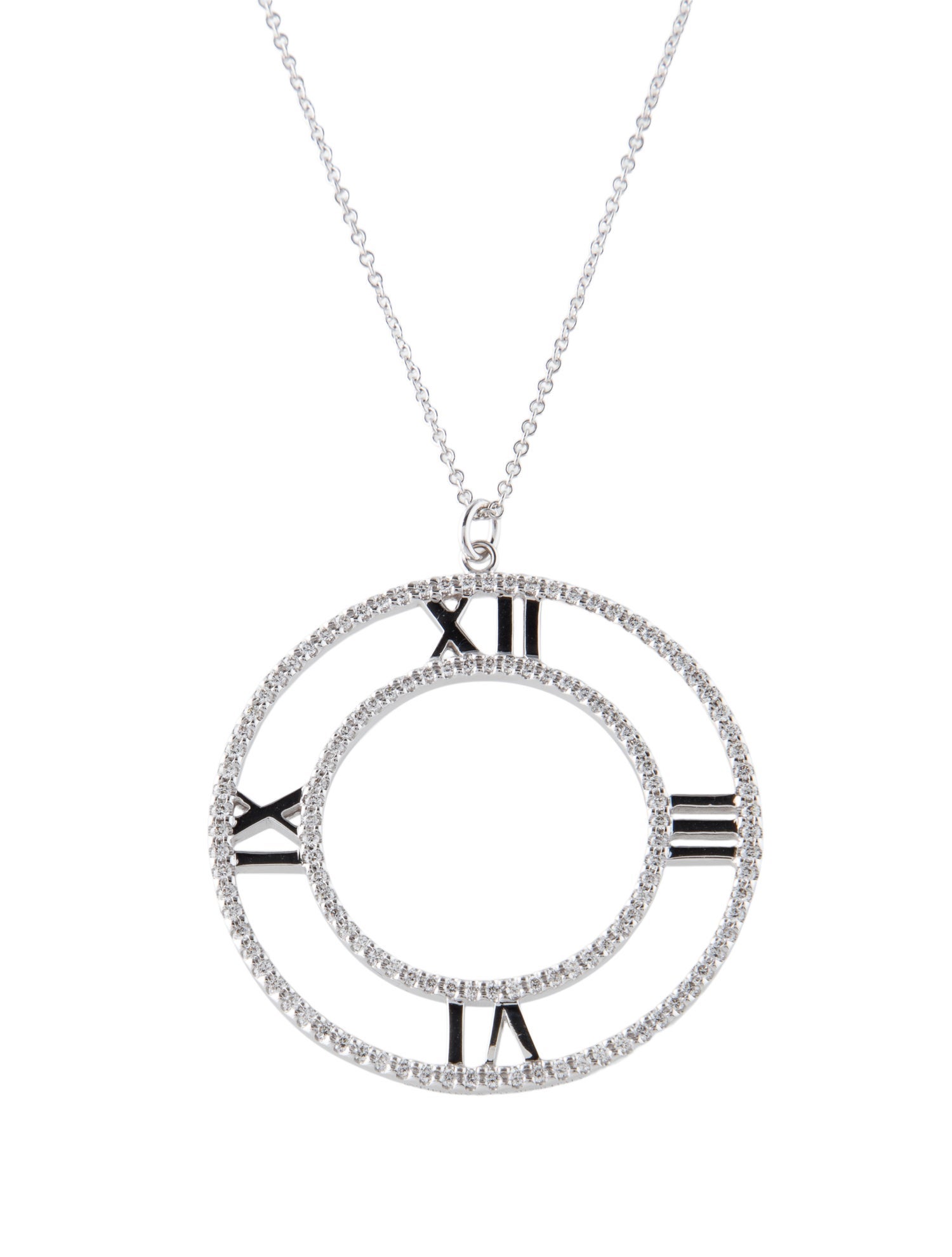 Tiffany & Co. 18K Diamond Large Atlas Pendant Necklace