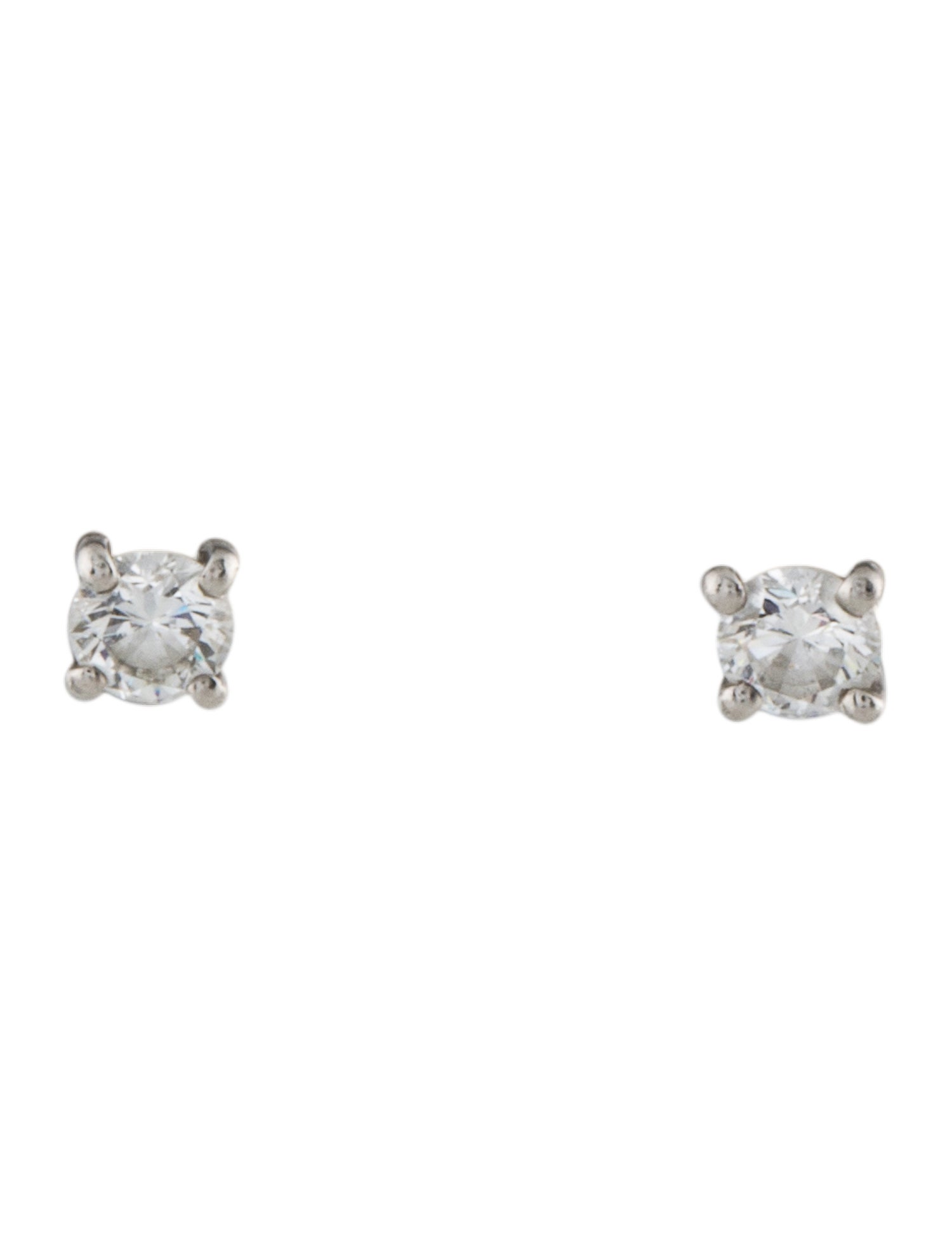 Tiffany & Co. Platinum Diamond Solitaire Stud Earrings