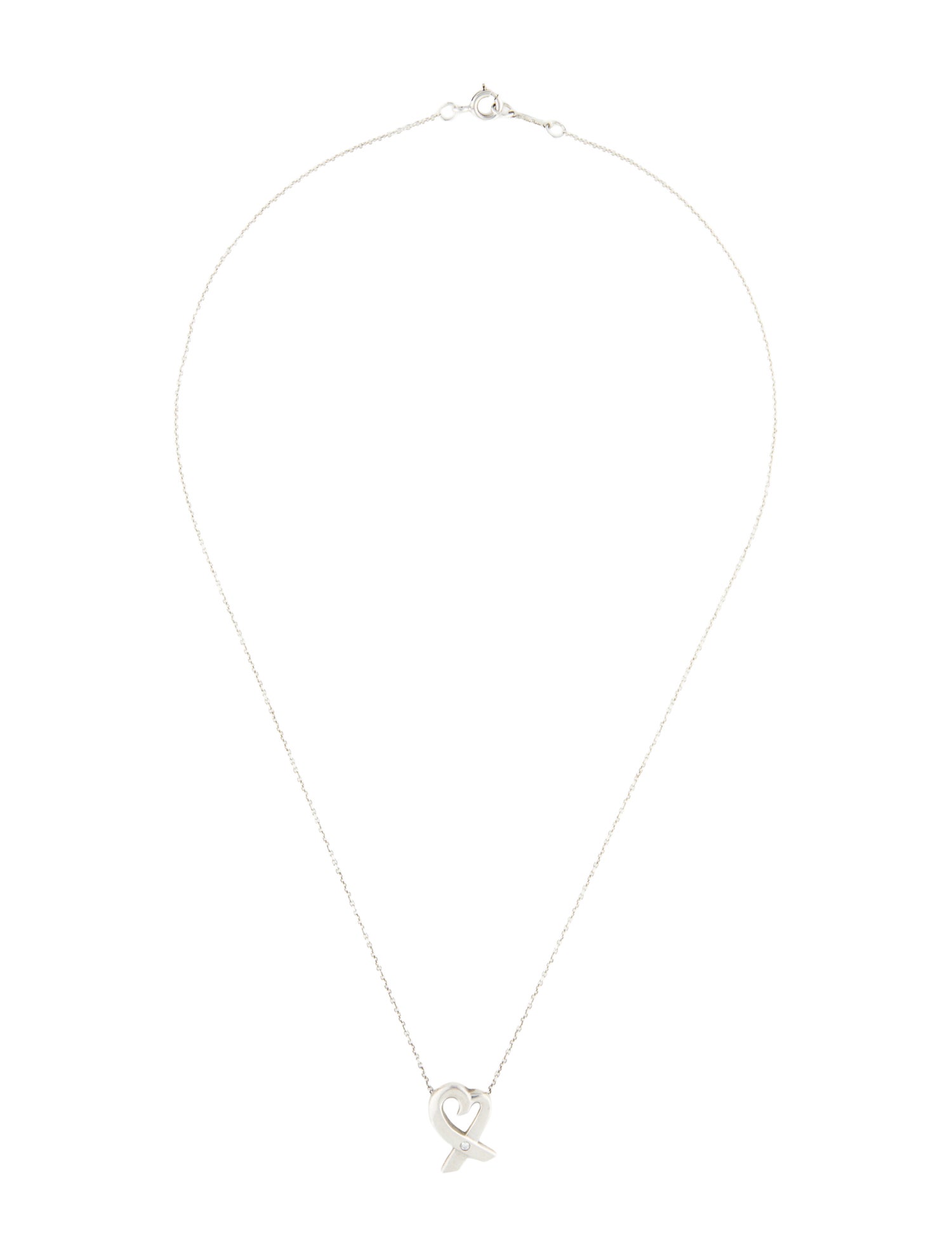 Tiffany & Co. Diamond Loving Heart Pendant Necklace
