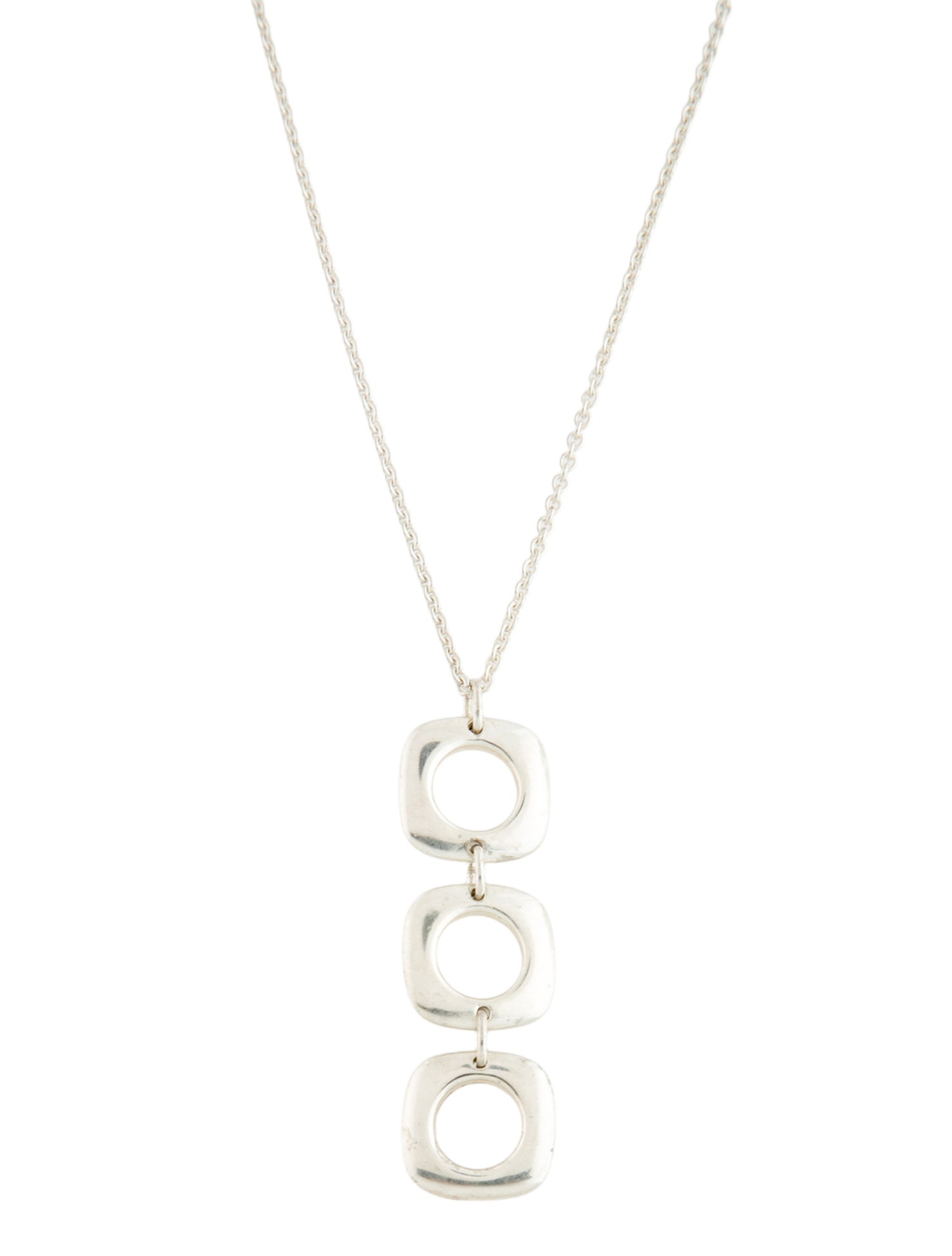 Tiffany & Co. Square Cushion Triple Drop Pendant Necklace