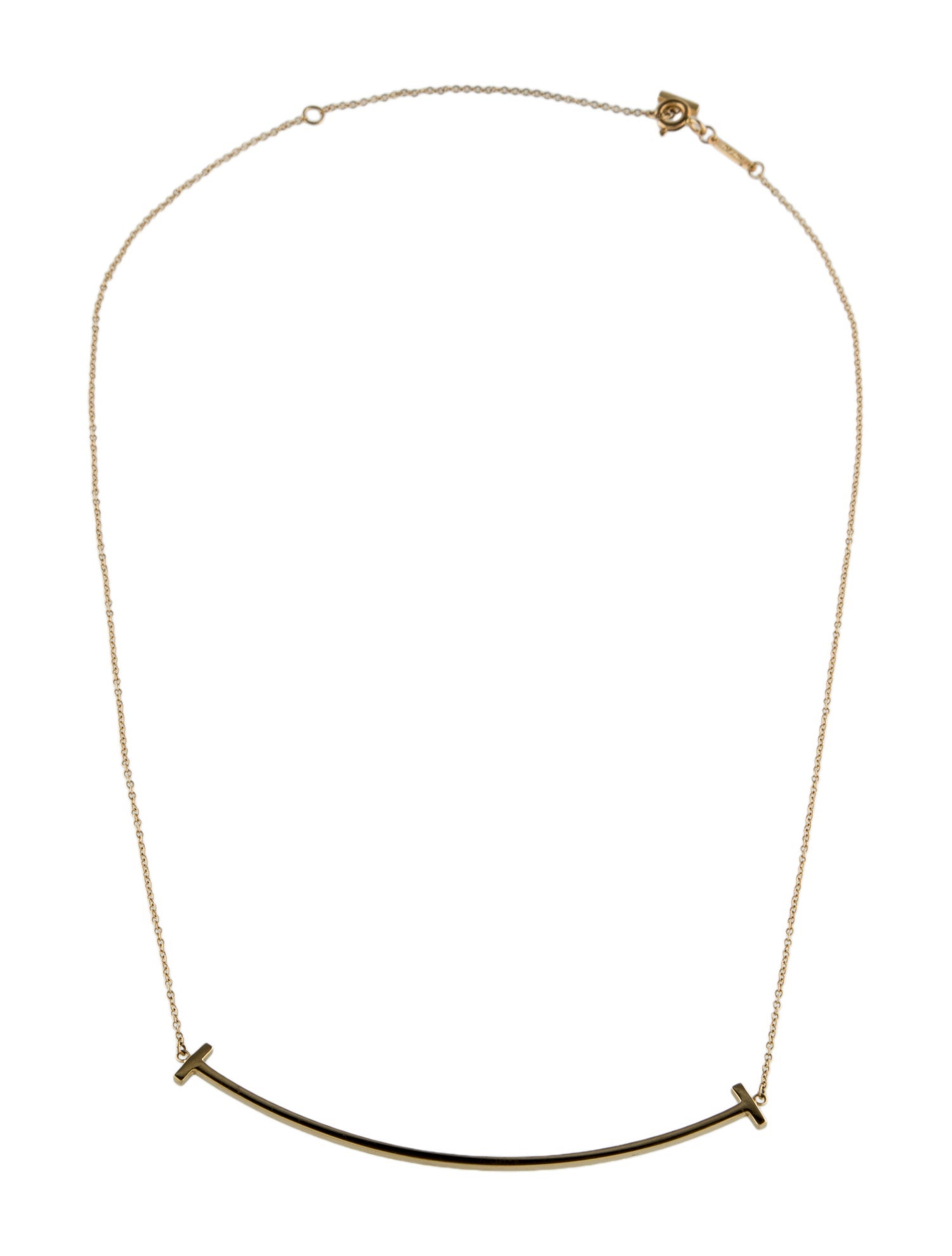 Tiffany & Co. 18K Large Smile Pendant Necklace