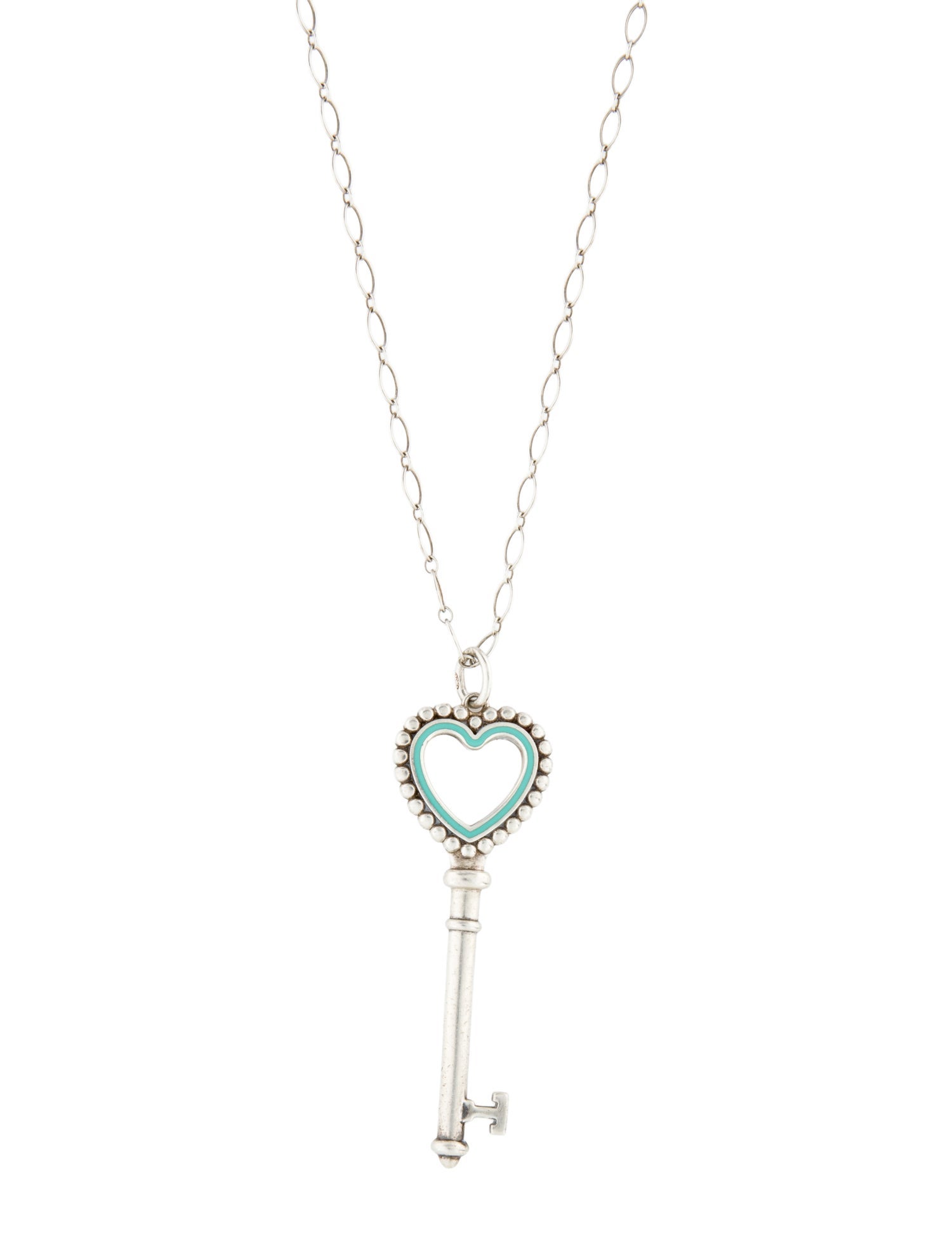 Tiffany & Co. Enamel Beaded Key Long Pendant Necklace
