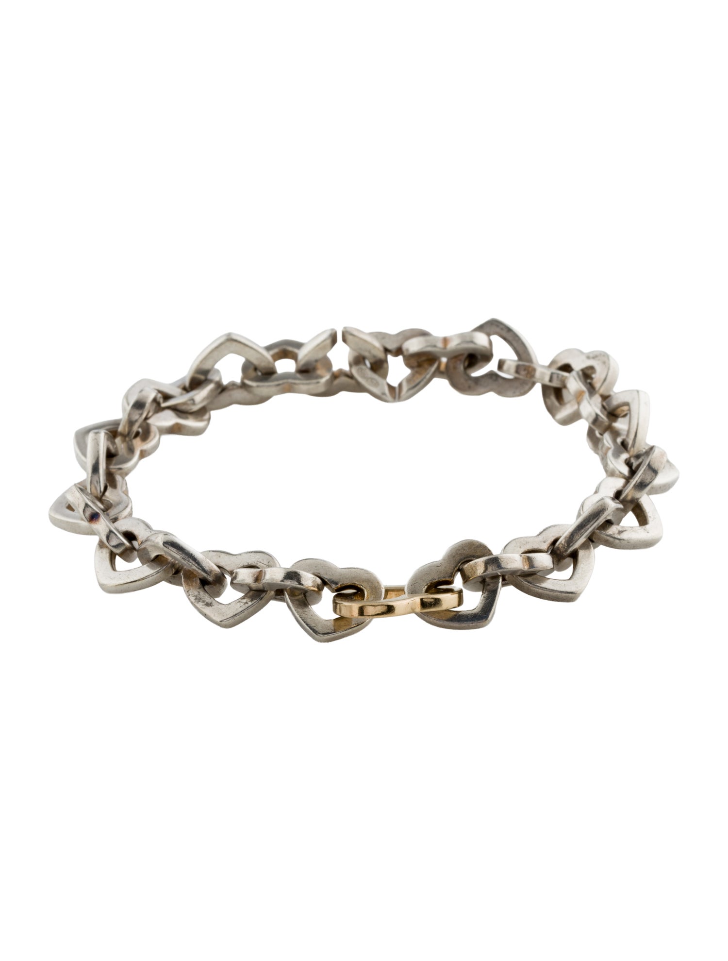 Tiffany & Co. Vintage Two-Tone Interlocking Heart Link Bracelet