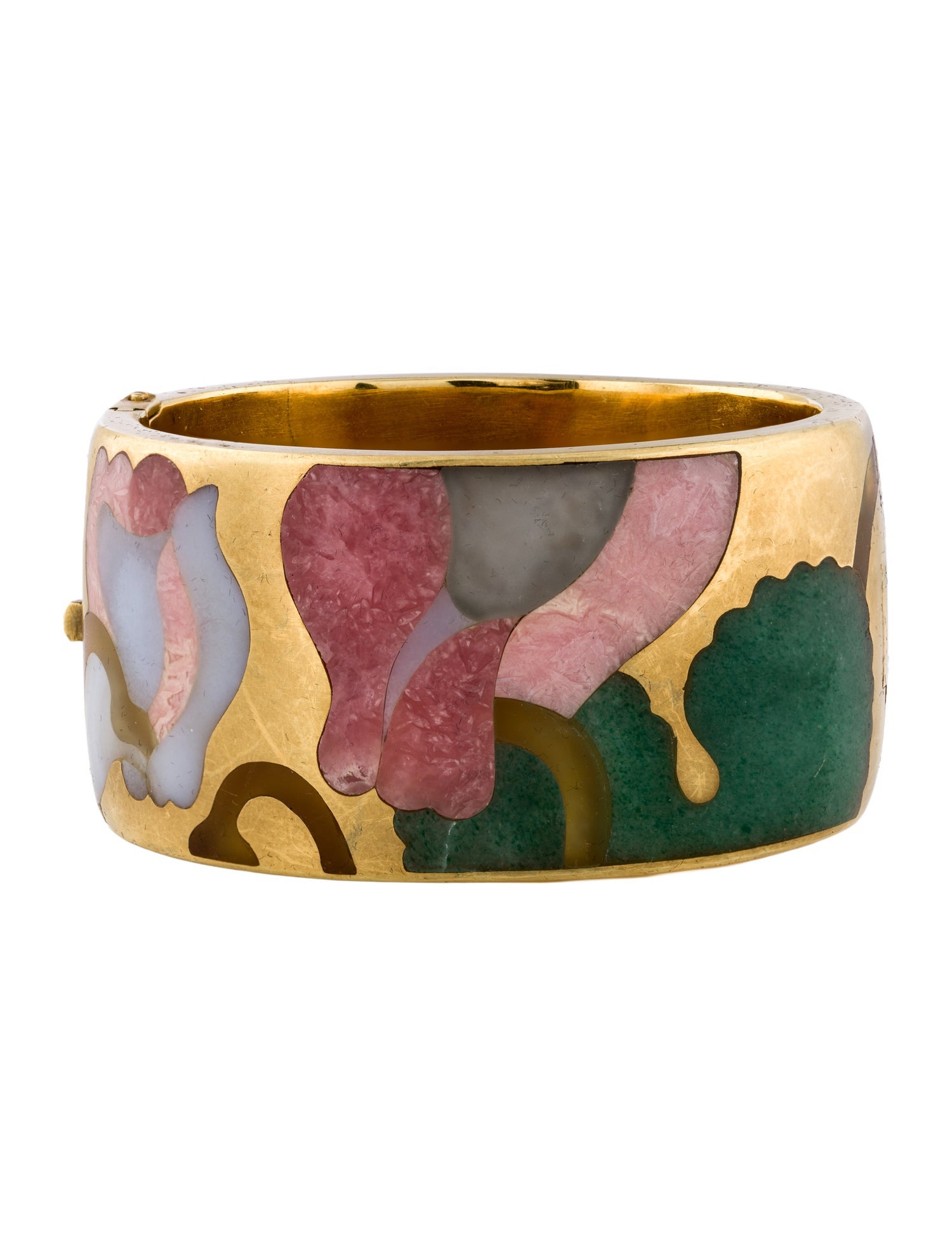 Tiffany & Co. Vintage 18K Multistone Inlay Bangle Bracelet