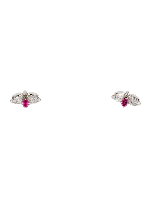 Tiffany & Co. Platinum Tourmaline & Diamond Firefly Stud Earrings