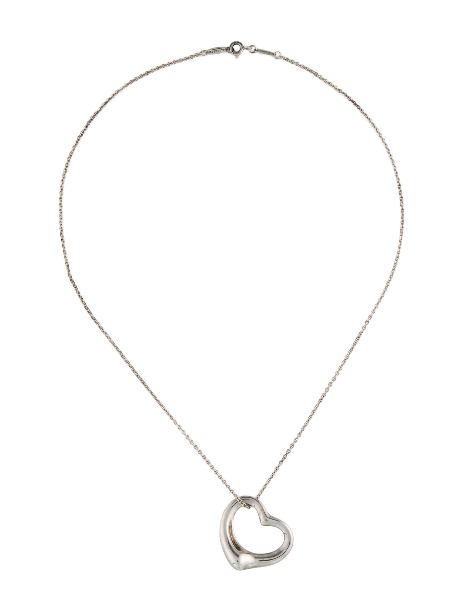 Tiffany & Co. Open Heart Pendant Necklace