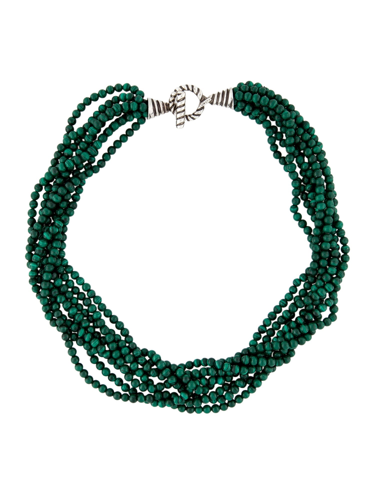Tiffany & Co. Malachite Multistrand Bead Necklace