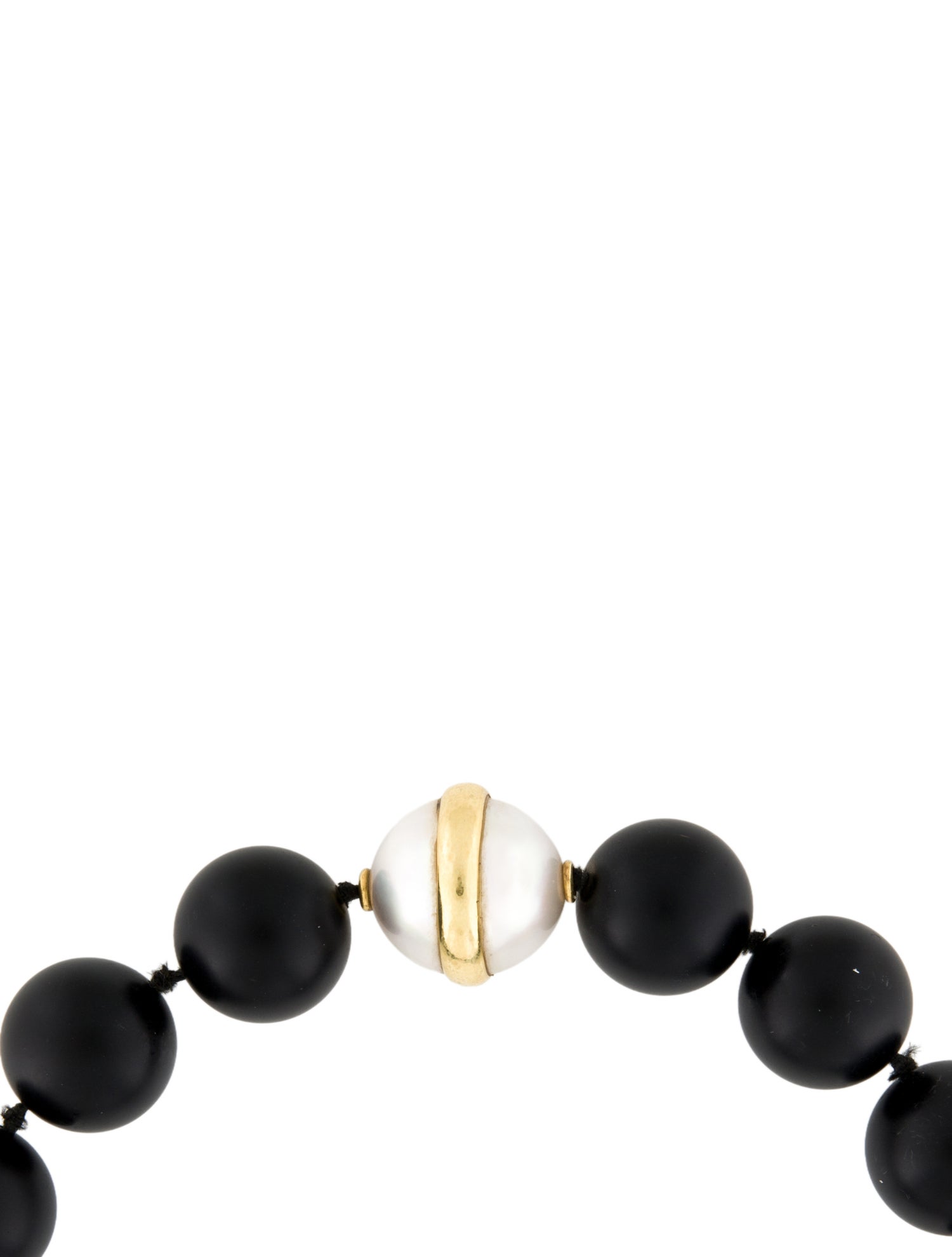 Tiffany & Co. Vintage 18K Pearl & Onyx Bead Strand Necklace