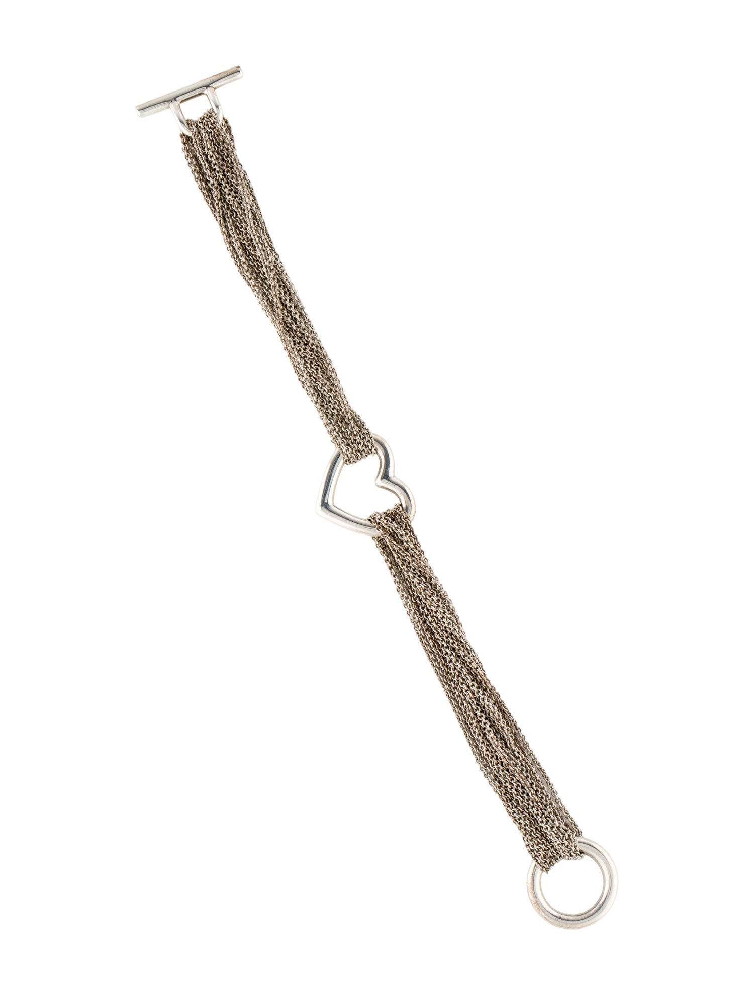 Tiffany & Co. Open Heart Mesh Toggle Bracelet