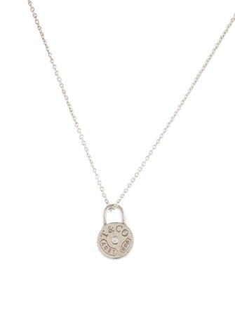 Tiffany & Co. Diamond 1837 Lock Pendant Necklace
