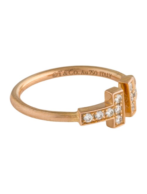 Tiffany & Co. 18K Diamond T Wire Ring
