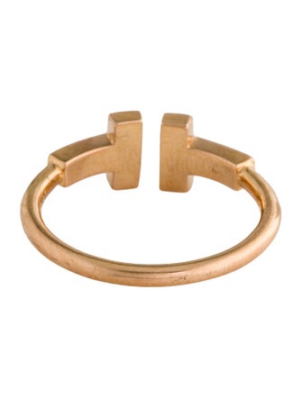 Tiffany & Co. 18K Diamond T Wire Ring