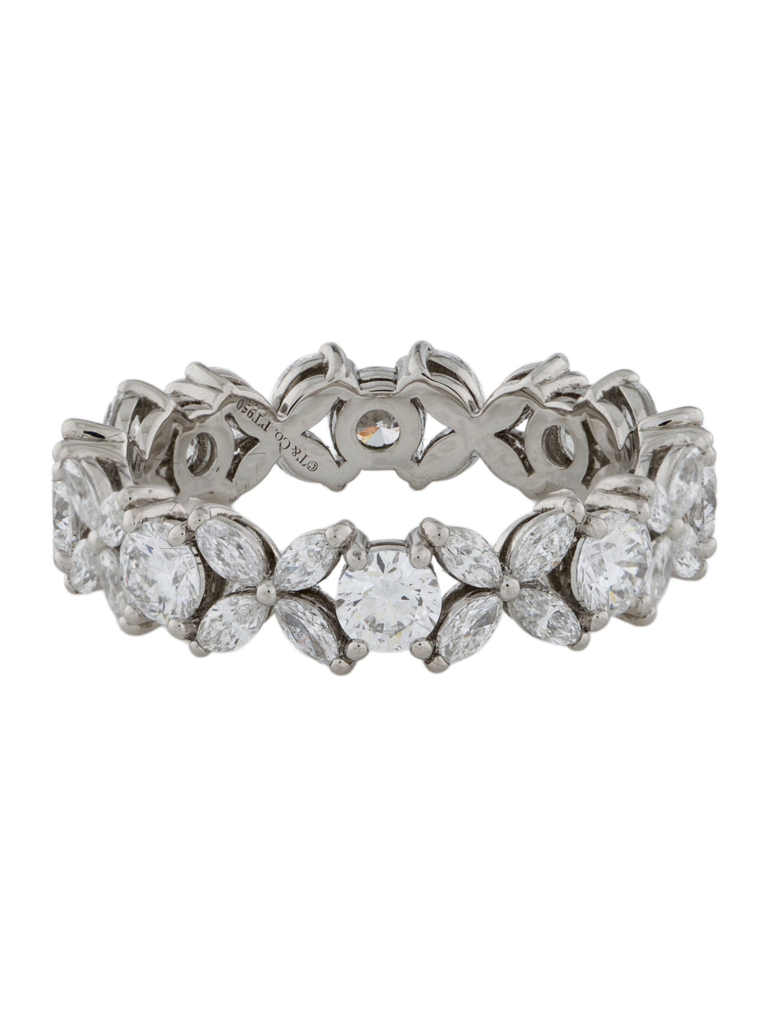 Tiffany & Co. Platinum Diamond Victoria® Alternating Ring