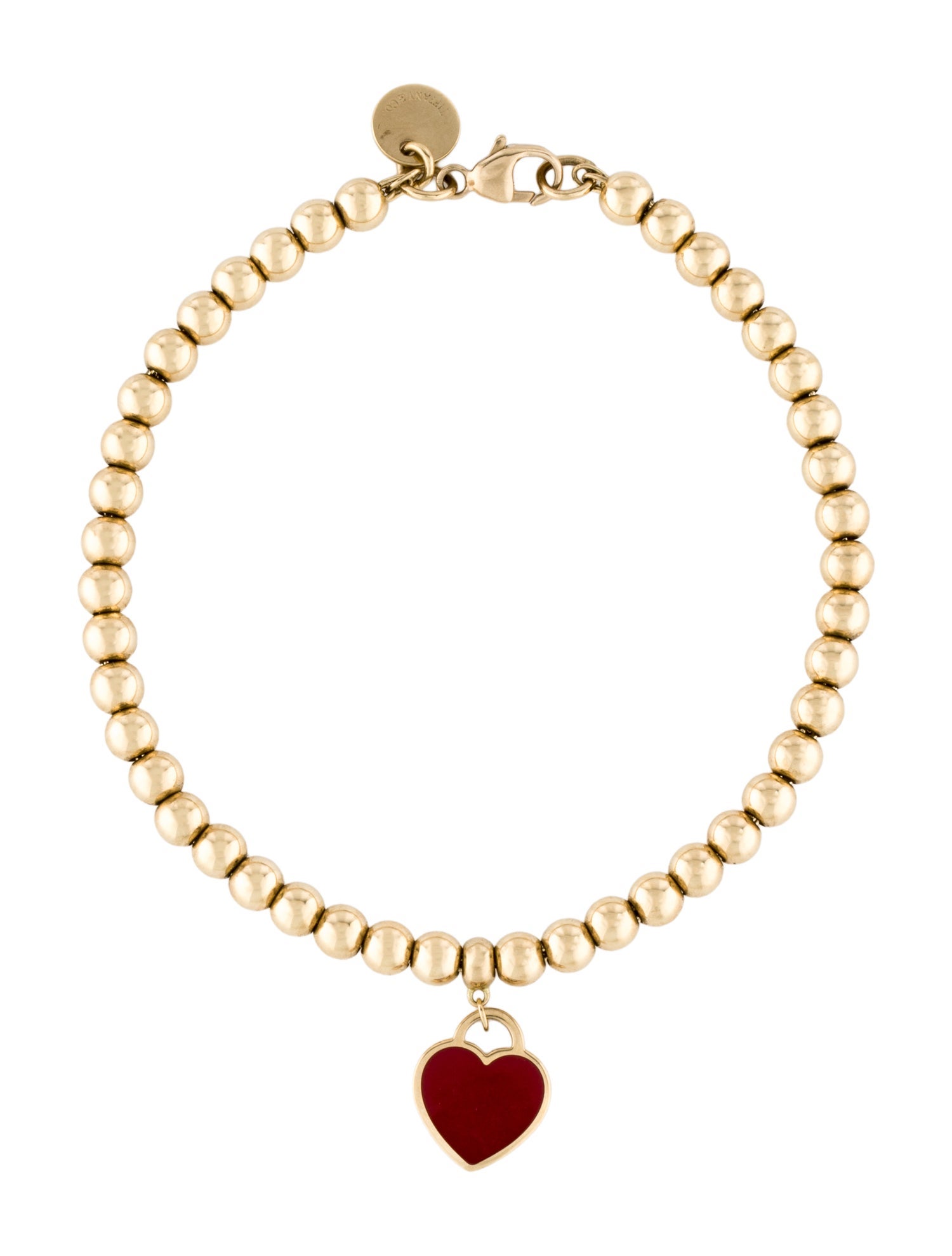 Tiffany & Co. 18K Mini Heart Tag Bead Bracelet