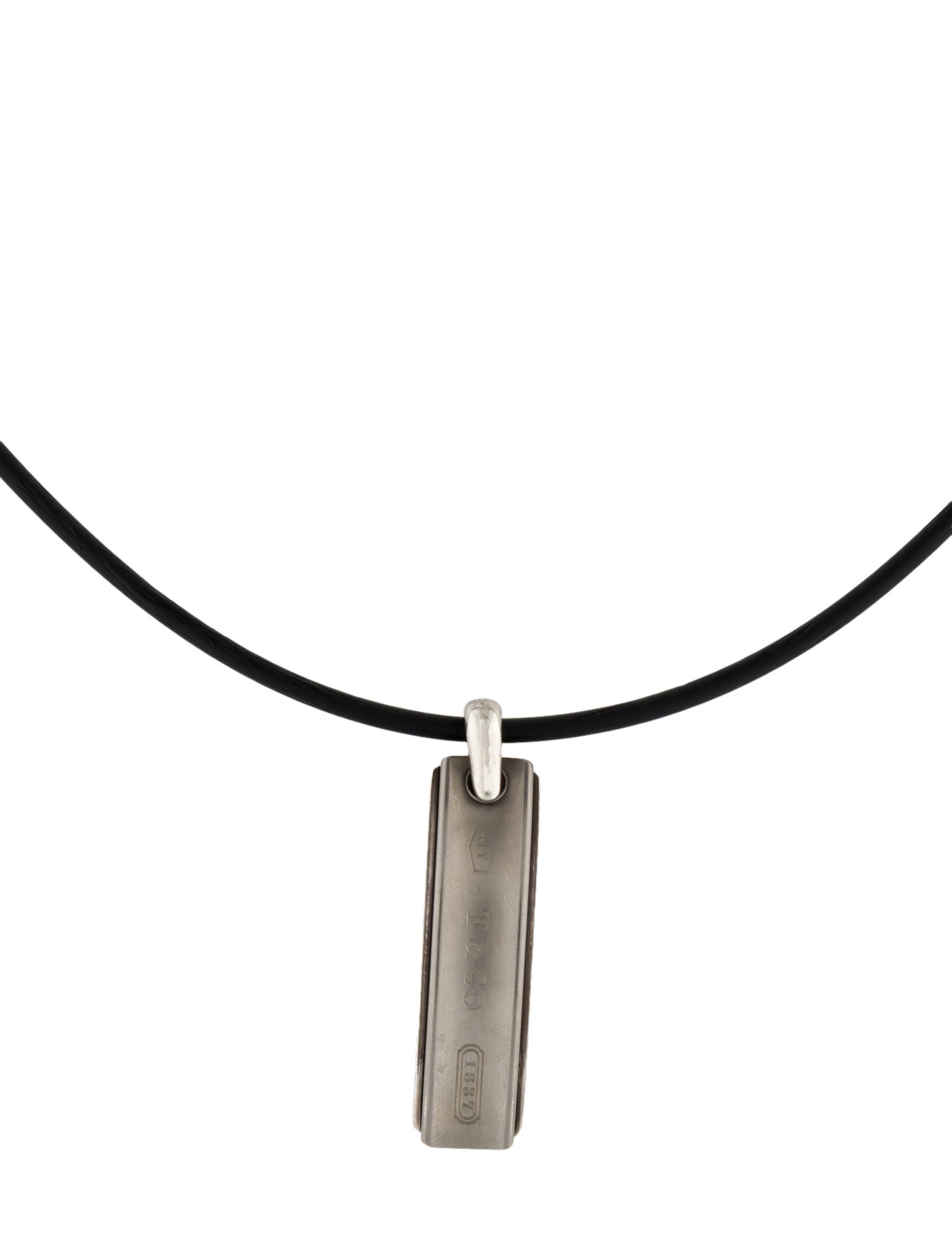 Tiffany & Co. 1837® Midnight Bar Pendant Cord Necklace