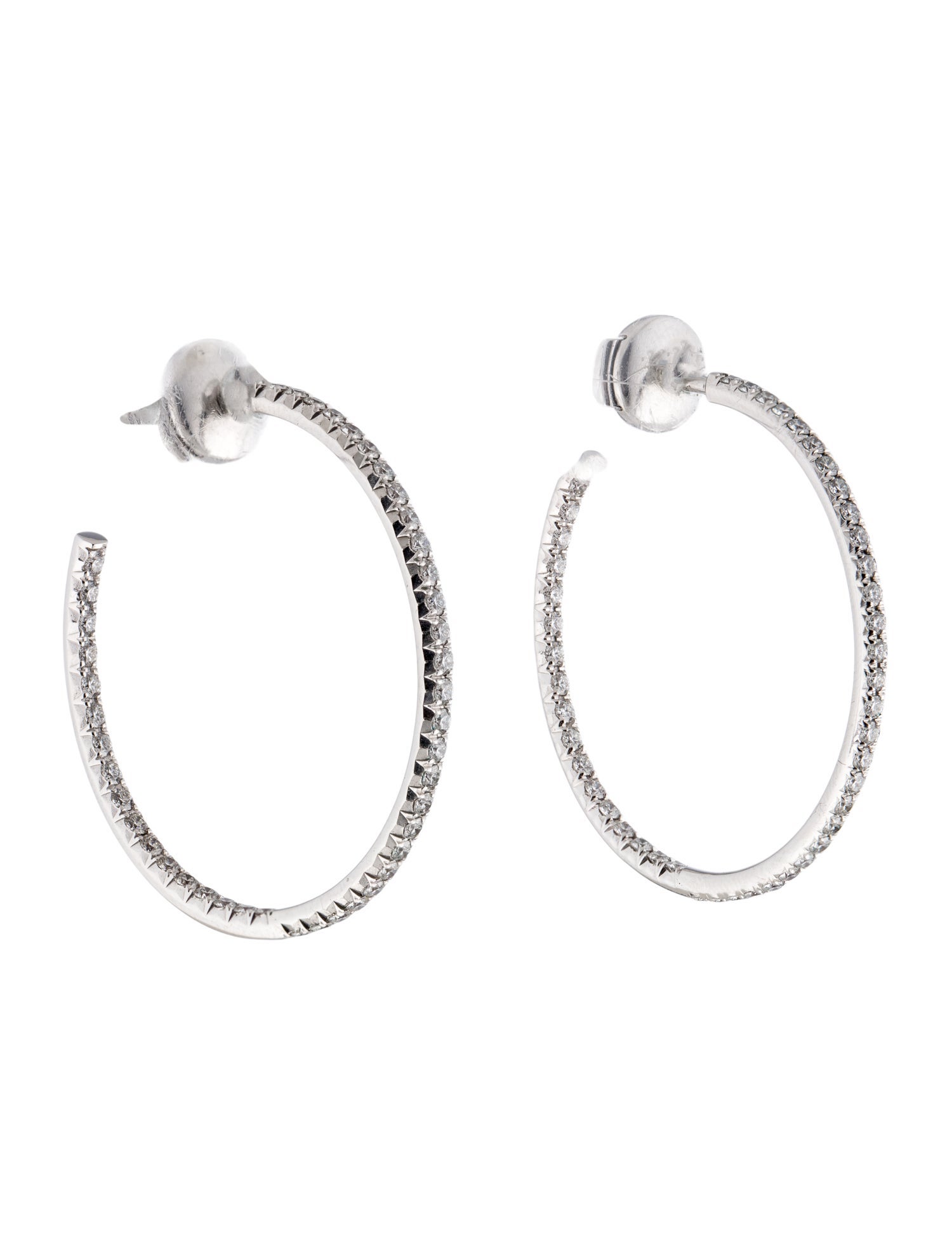 Tiffany & Co. 18K Diamond Metro Large Hoop Earrings