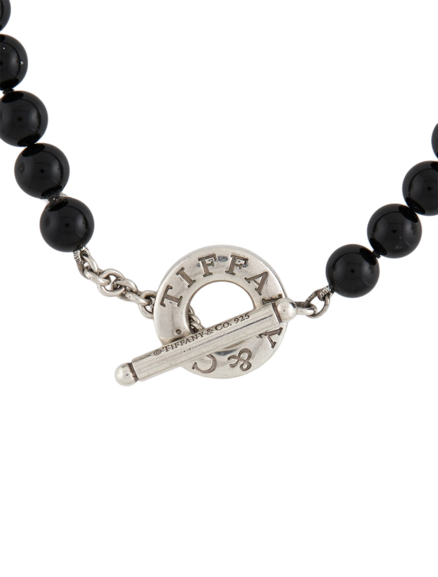 Tiffany & Co. Onyx Bead Toggle Necklace
