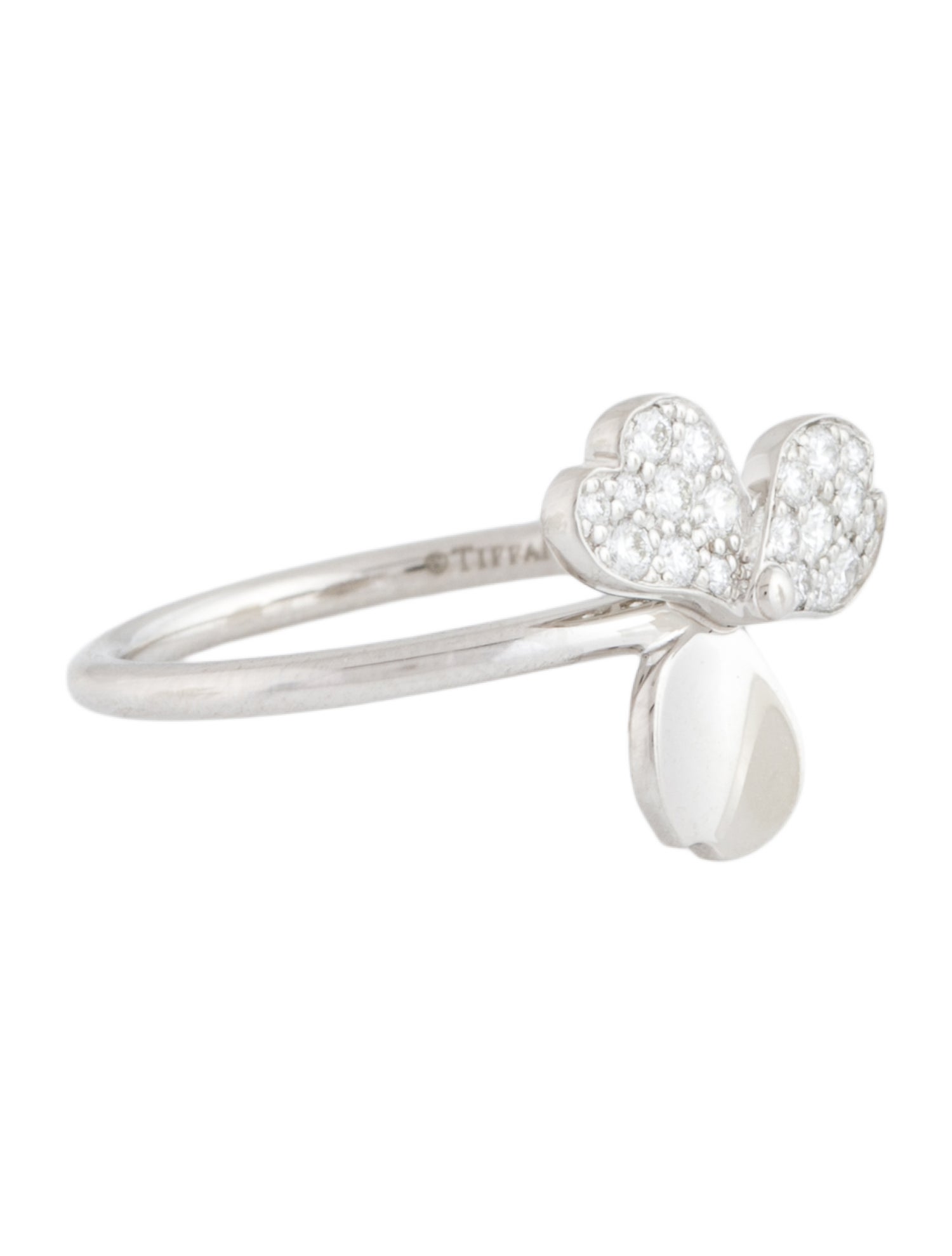Tiffany & Co. Platinum Diamond Paper Flowers Ring