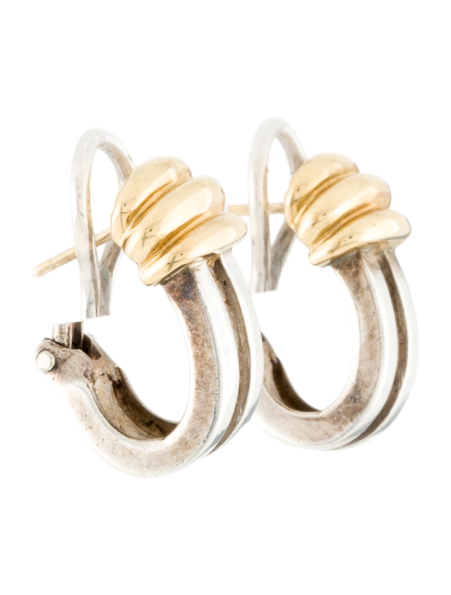 Tiffany & Co. Vintage Two-Tone Atlas Groove Huggie Earrings