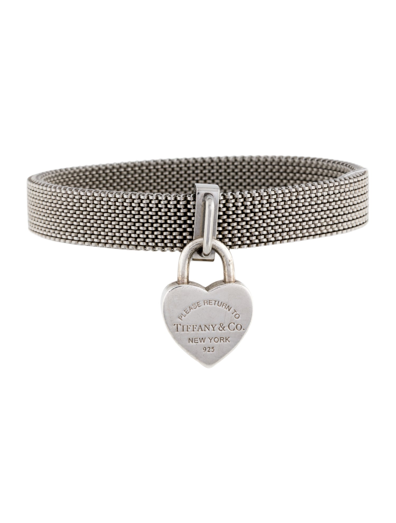 Tiffany & Co. Heart Charm Mesh Stretch Bracelet