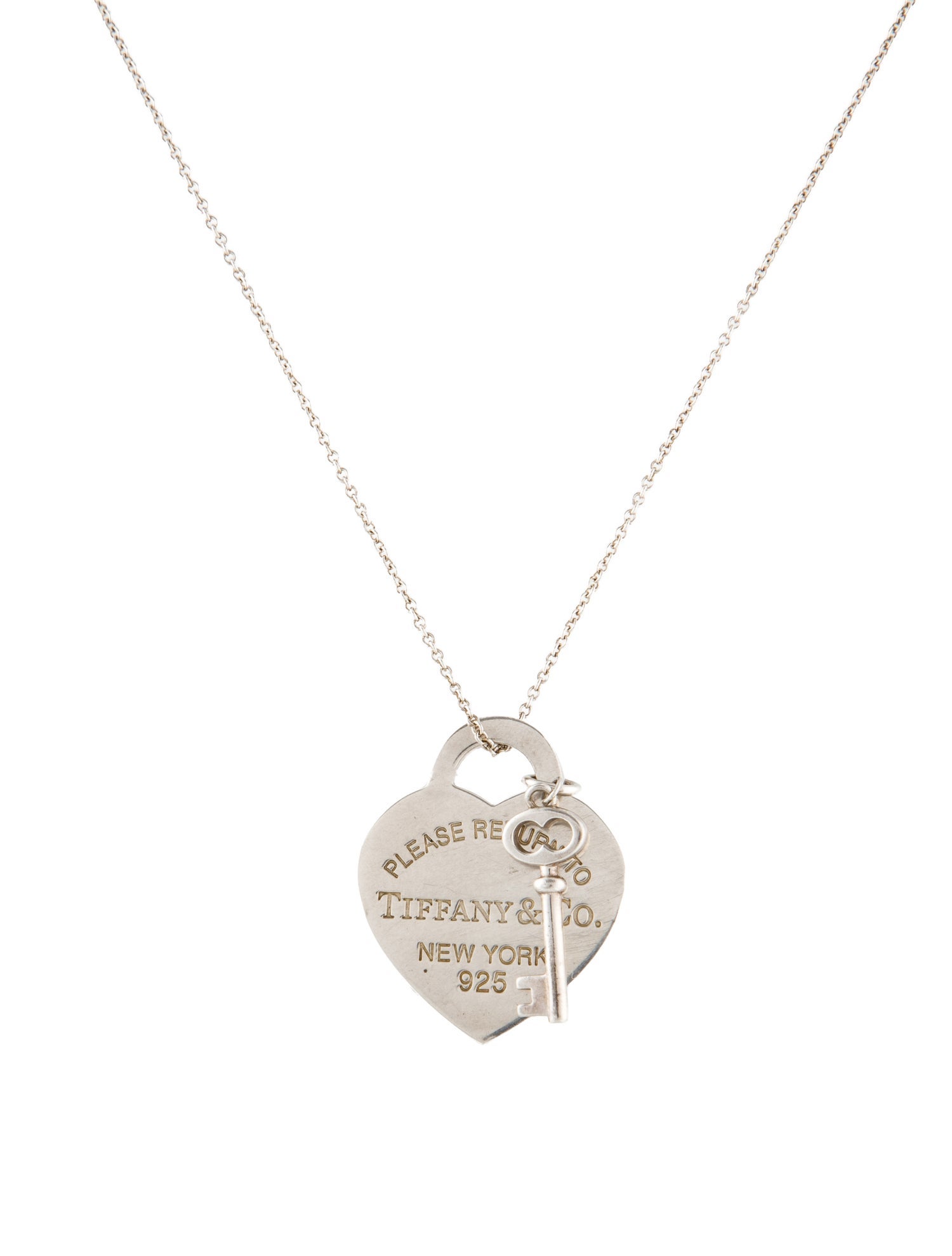 Tiffany & Co. Heart Tag with Key Pendant Necklace
