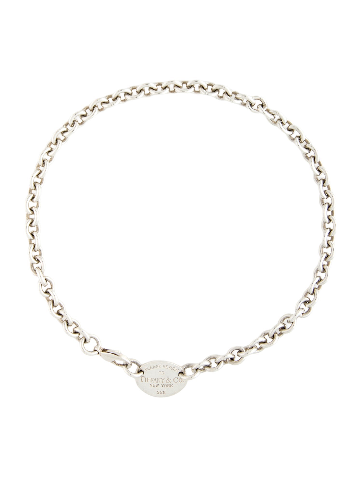 Tiffany & Co. Oval Tag Choker Necklace