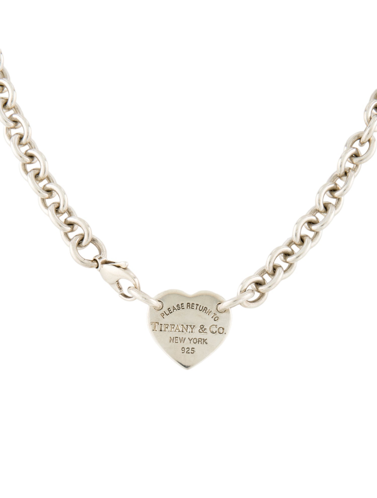 Tiffany & Co. Heart Tag Chain Link Choker Necklace