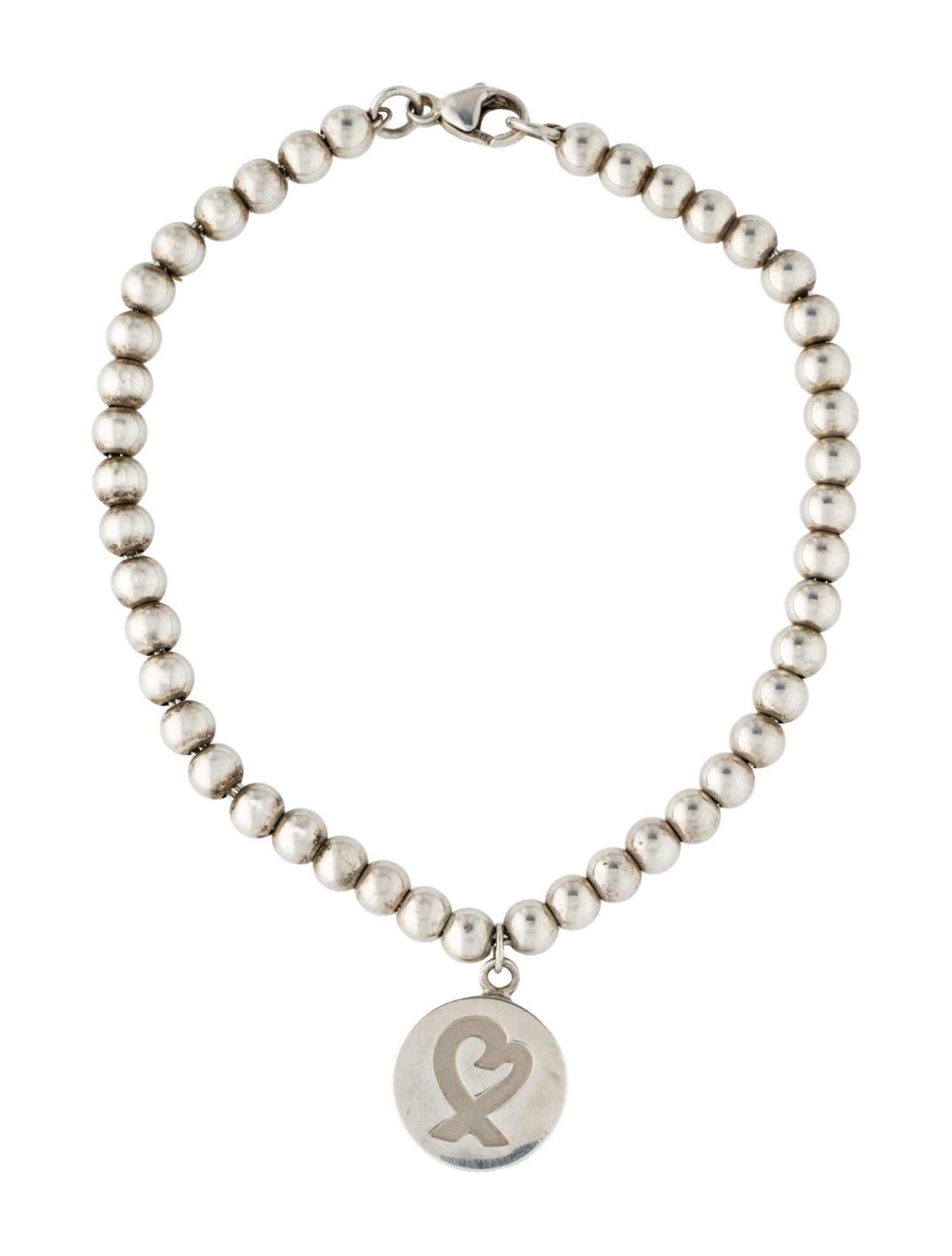 Tiffany & Co. Loving Heart Charm Bead Bracelet