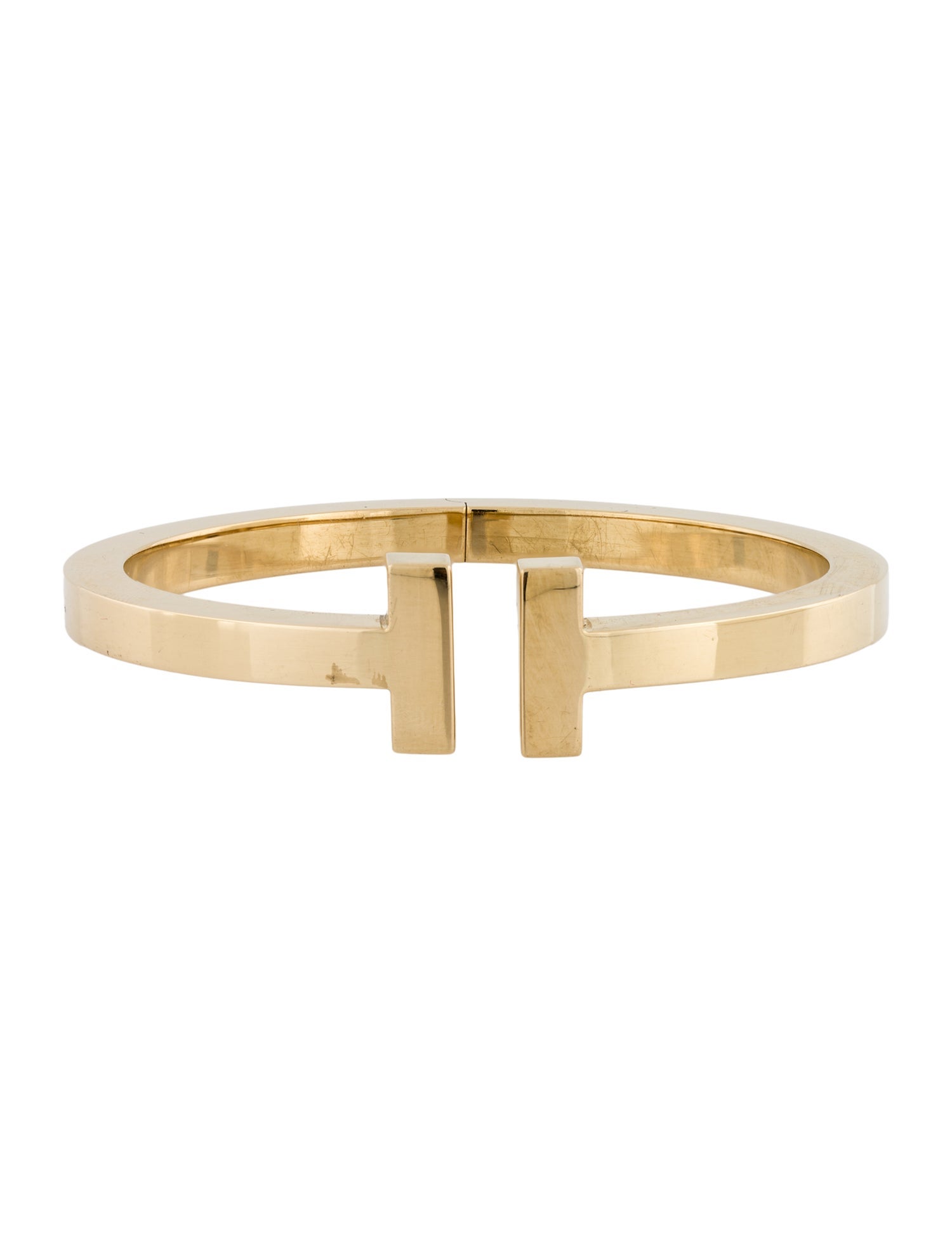 Tiffany & Co. 18K T Square Hinged Cuff Bracelet