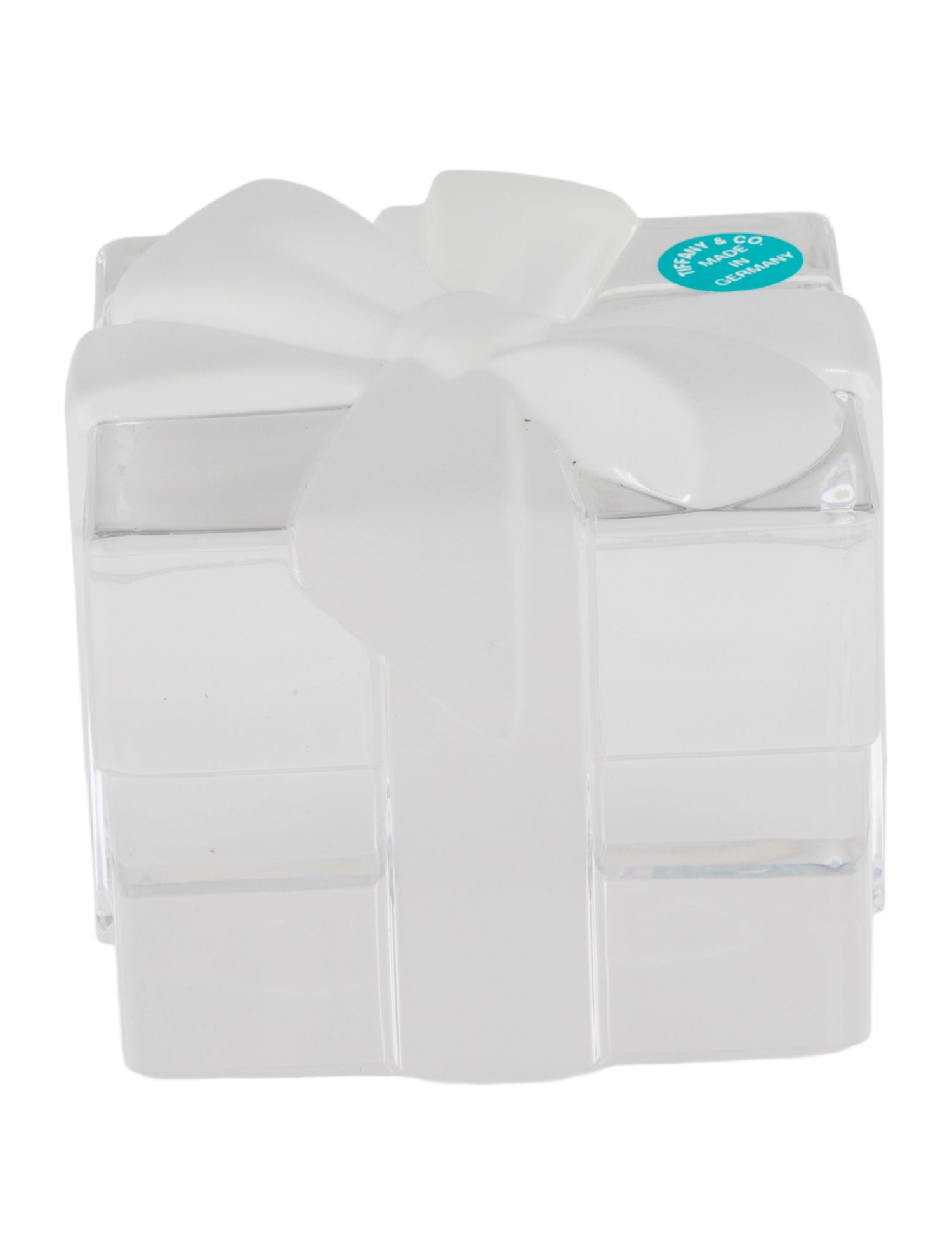 Tiffany & Co. Crystal Gift Box Paperweight