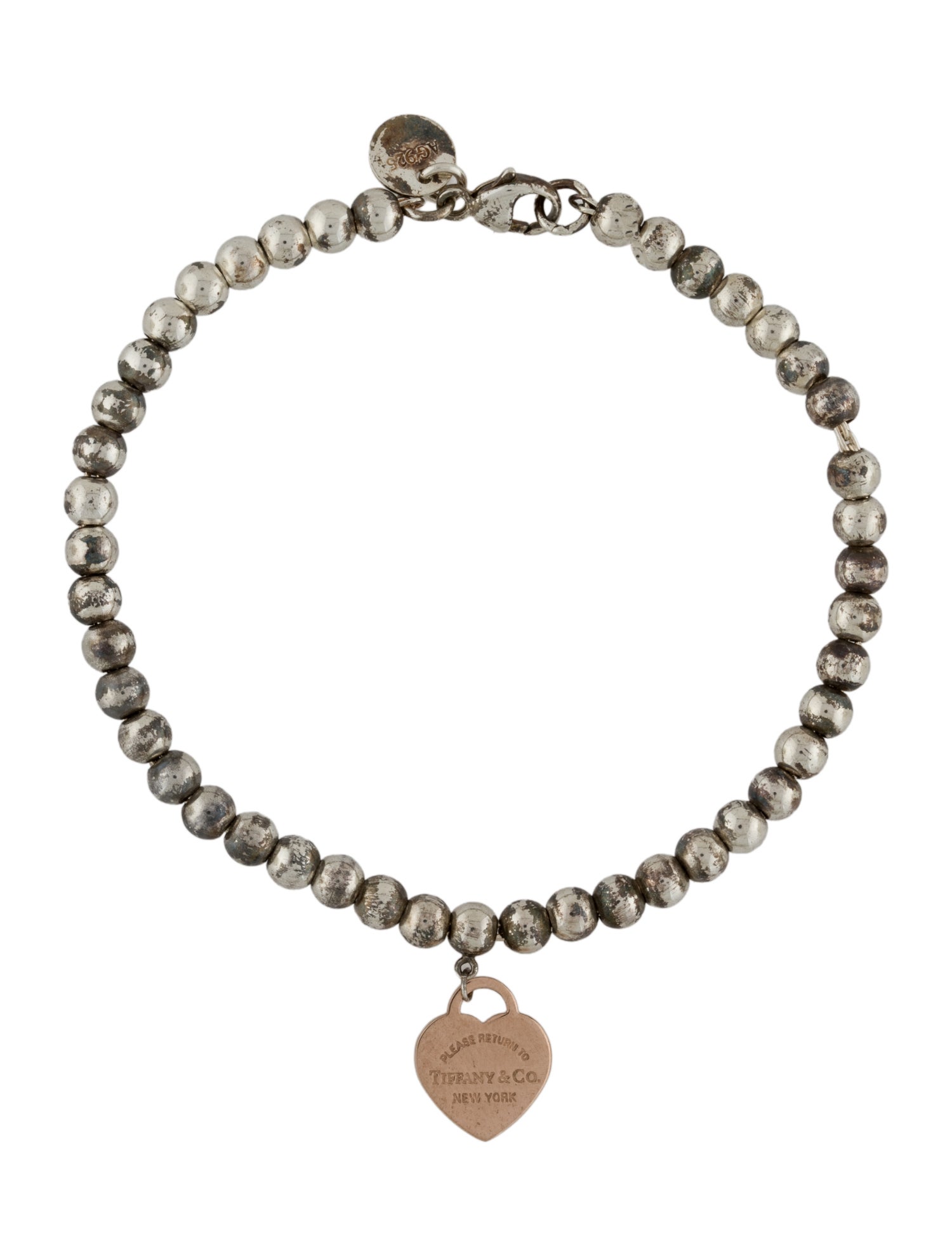 Tiffany & Co. Two-Tone Heart Tag Bead Bracelet
