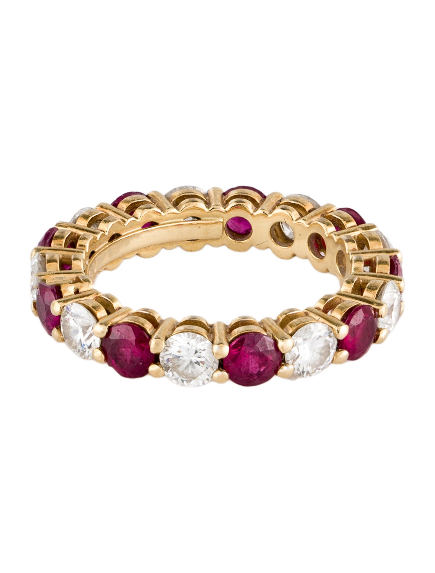 Tiffany & Co. 18K 1.80ctw Ruby & Diamond Eternity Band