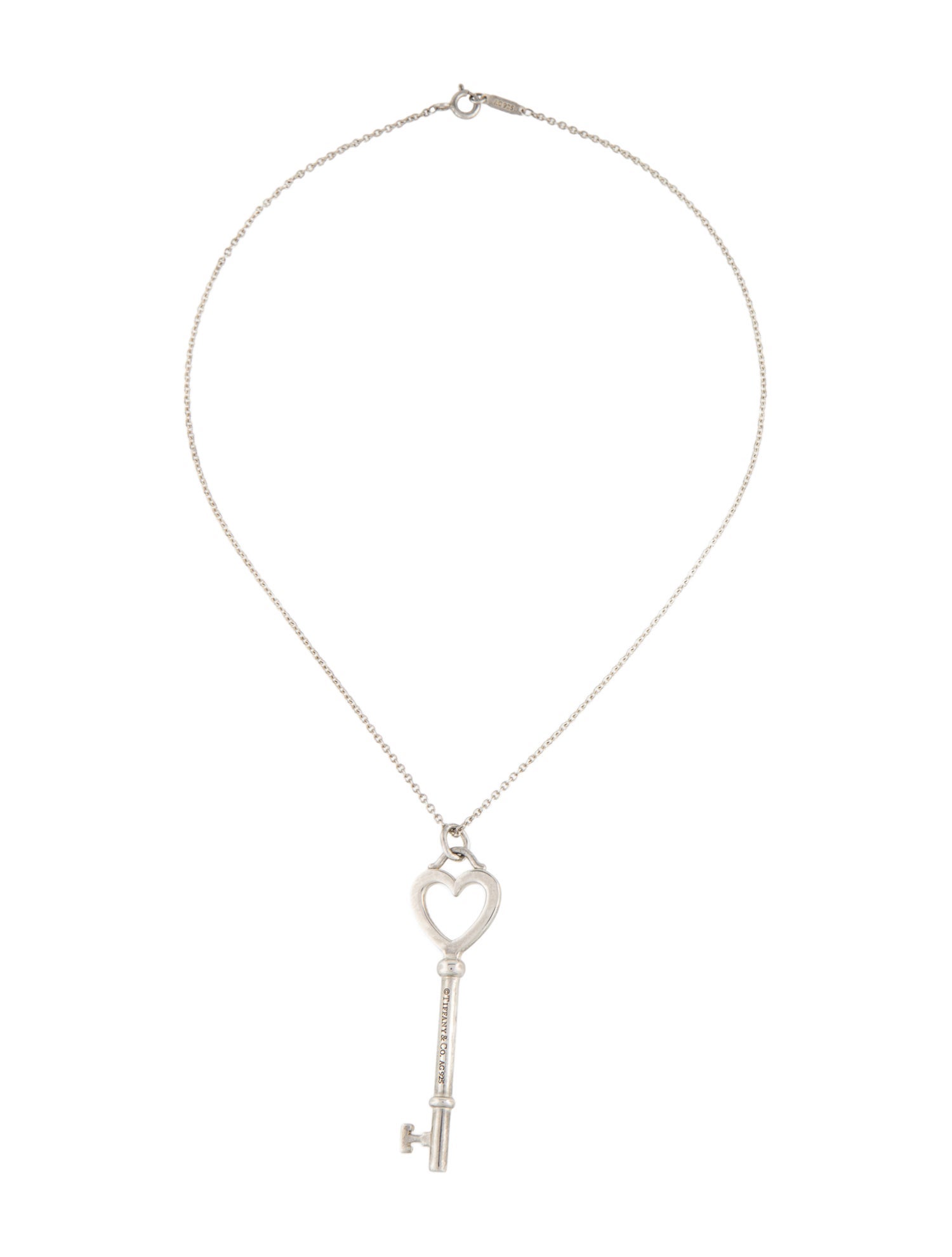 Tiffany & Co. Large Heart Key Pendant Necklace