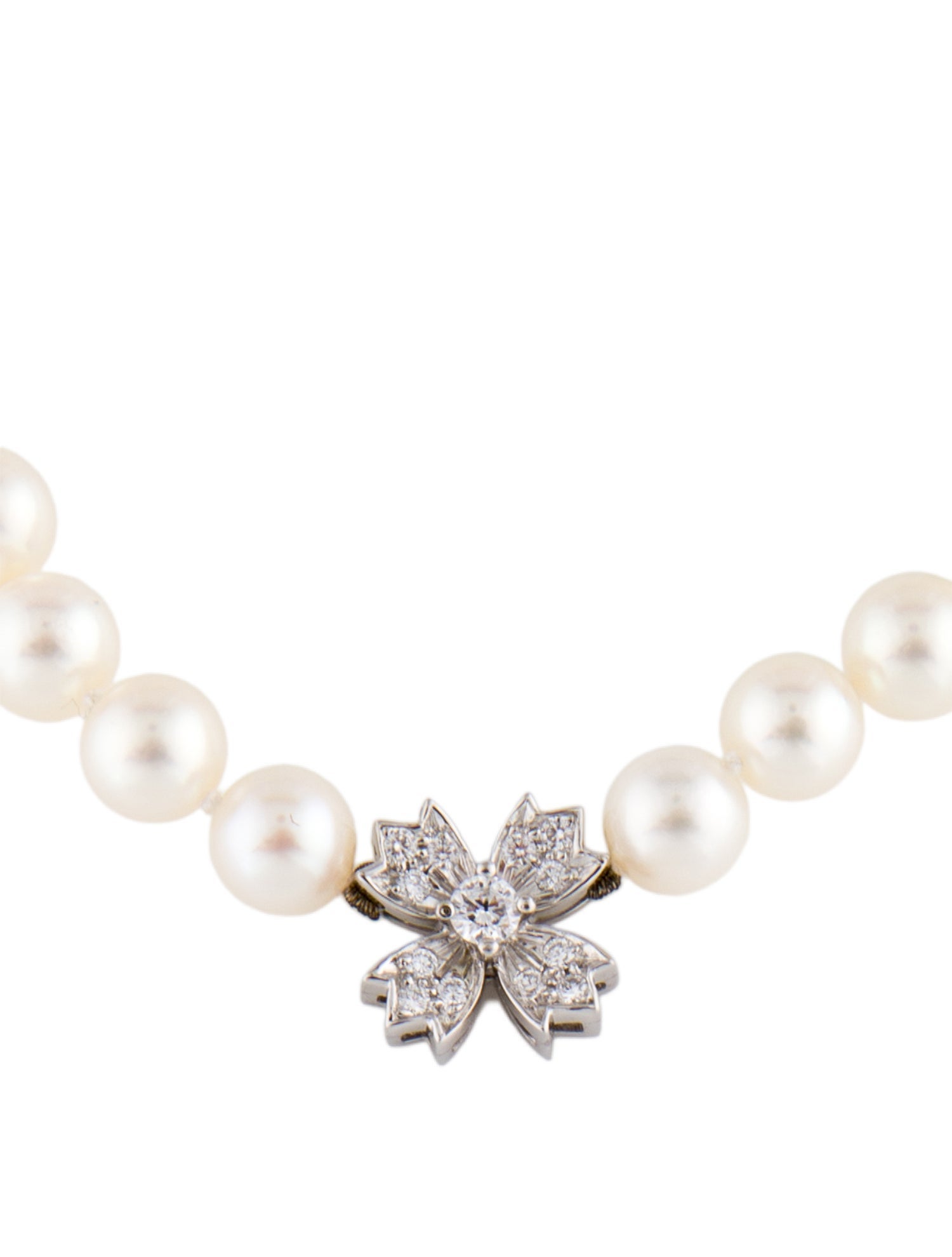 Tiffany & Co. Vintage Platinum Pearl & Diamond Victoria Bead Necklace