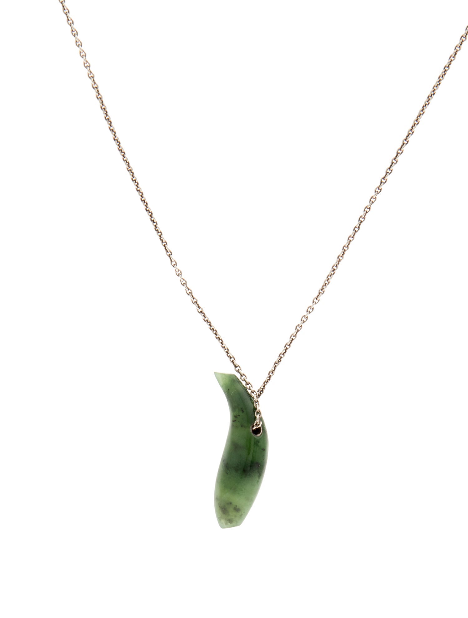 Tiffany & Co. Nephrite Fish Pendant Necklace