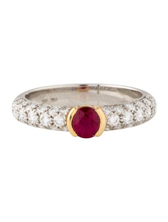 Tiffany & Co. Platinum Ruby & Diamond Etoile Cocktail Ring