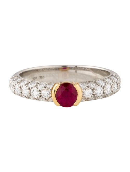 Tiffany & Co. Platinum Ruby & Diamond Etoile Cocktail Ring