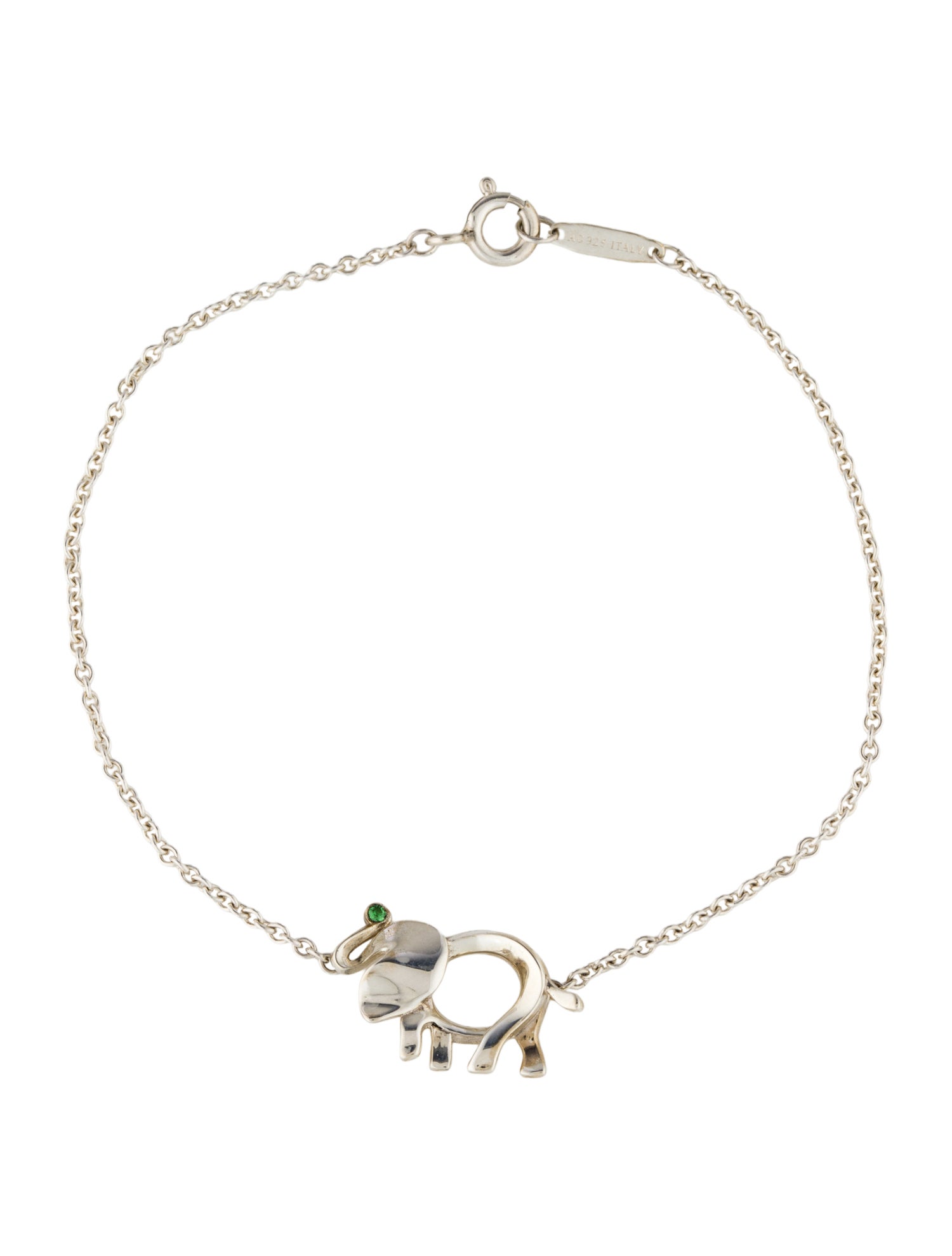 Tiffany & Co. Tsavorite 'Save the Wild' Elephant Charm Bracelet