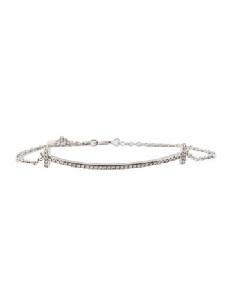 Tiffany & Co. 18K Diamond T Smile Bracelet