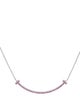 Tiffany & Co. 18K Pink Sapphire T Smile Necklace