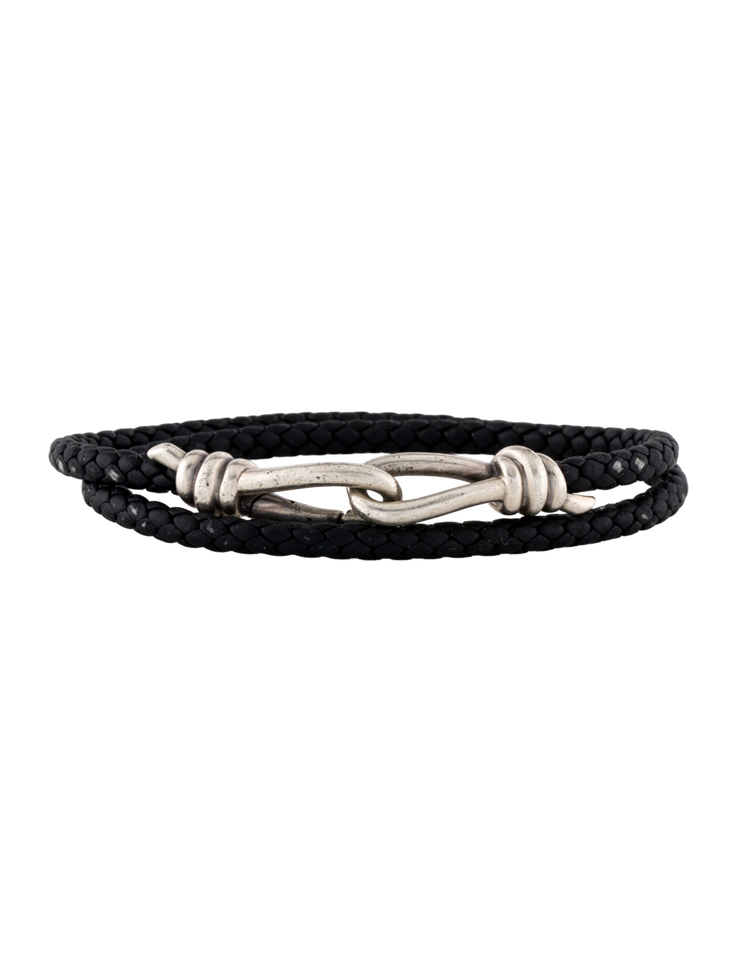 Tiffany & Co. Leather Knot Double Braid Wrap Bracelet