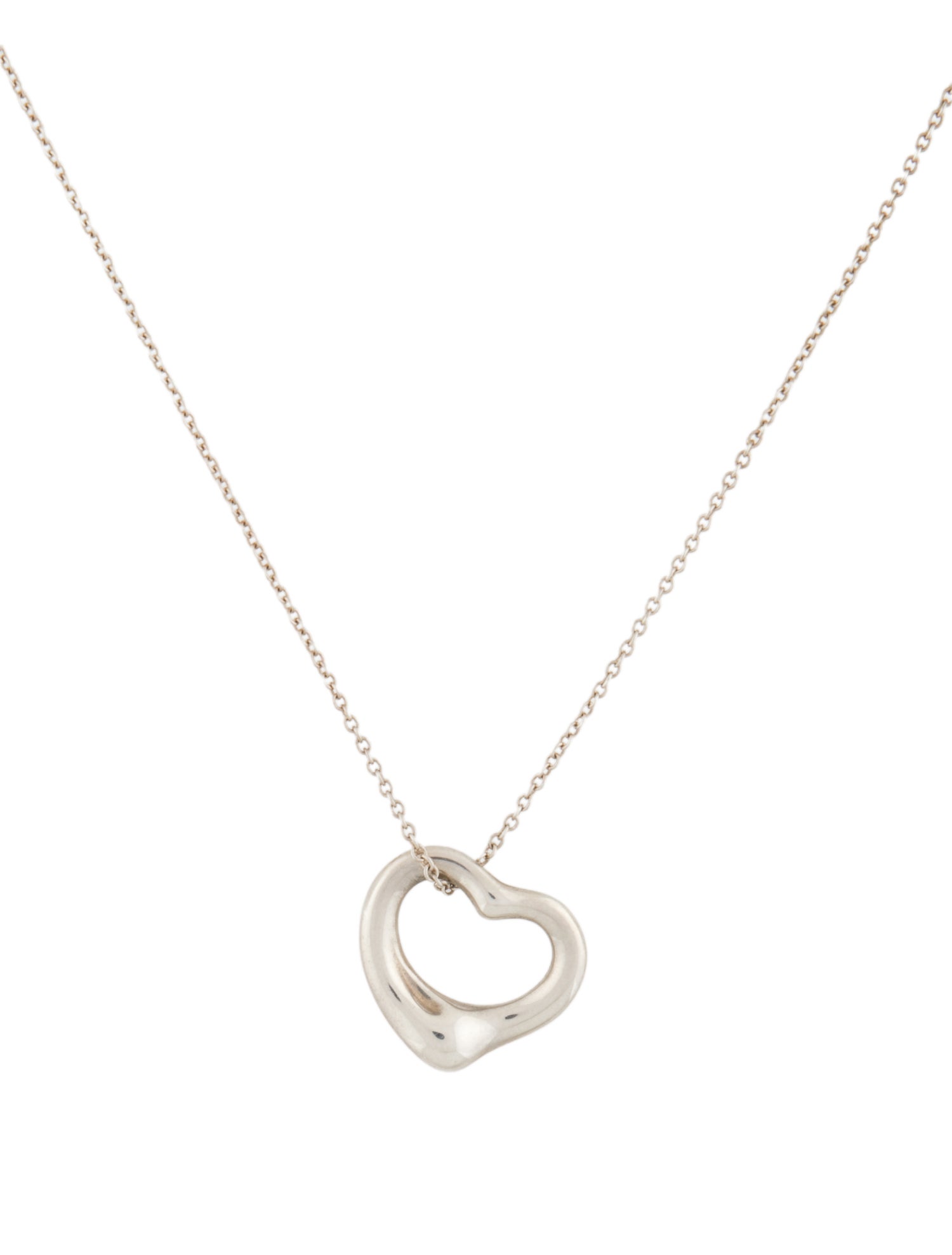 Tiffany & Co. Open Heart Pendant Necklace
